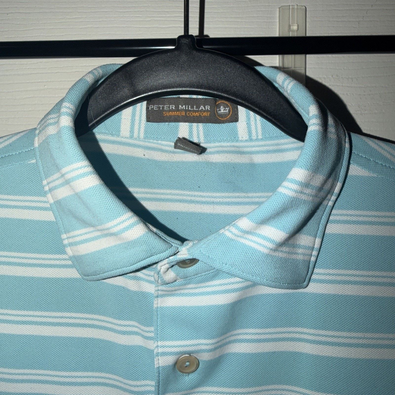Peter Millar Peter Millar Golf Polo White Blue Aqua Small Size US S / EU 44-46 / 1 - 3 Thumbnail