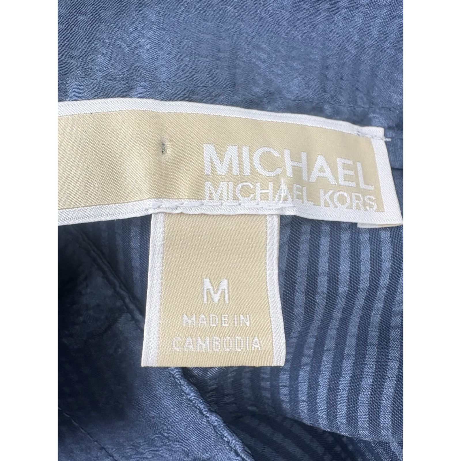 Michael Kors Michael Kors Blue 3/4 Tie Sleeves Dress Shirt Womens Size M Cambodia Size M / US 6-8 / IT 42-44 - 7 Thumbnail