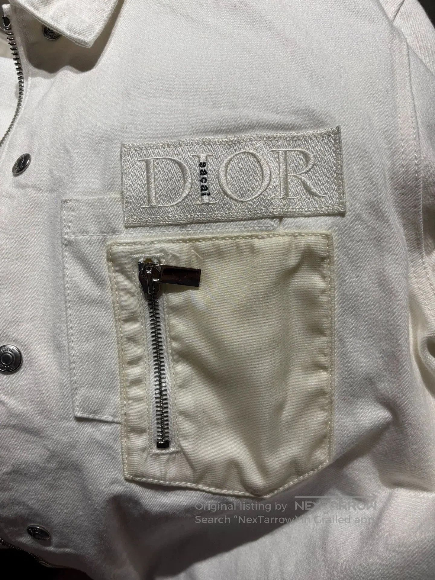 Dior Dior Sacai White Denim Jacket. Size US L / EU 52-54 / 3 - 4 Thumbnail