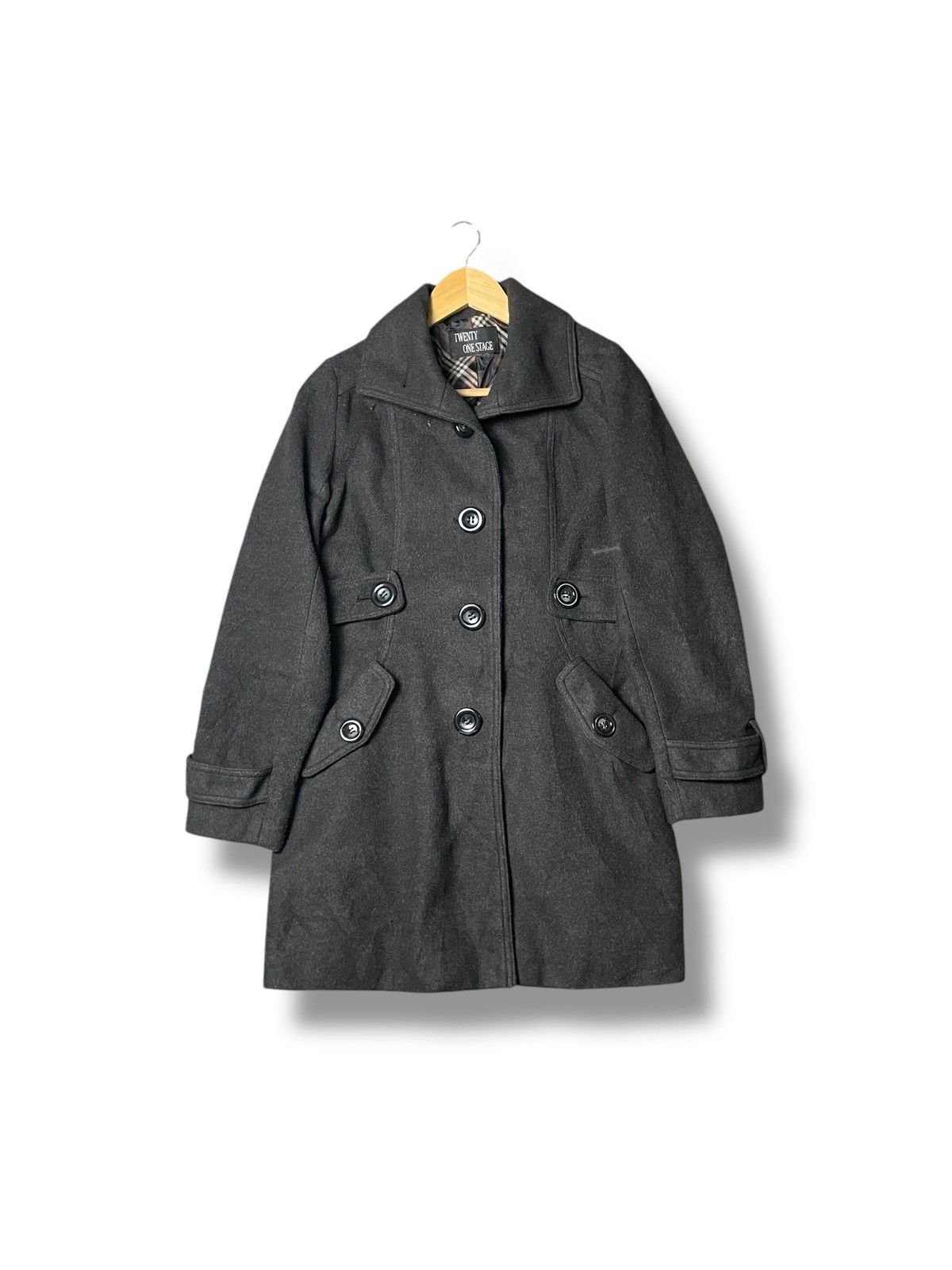 Japanese Brand Twenty One Stage Wool Coat (52) Size US XXS / EU 40 - 1 Thumbnail