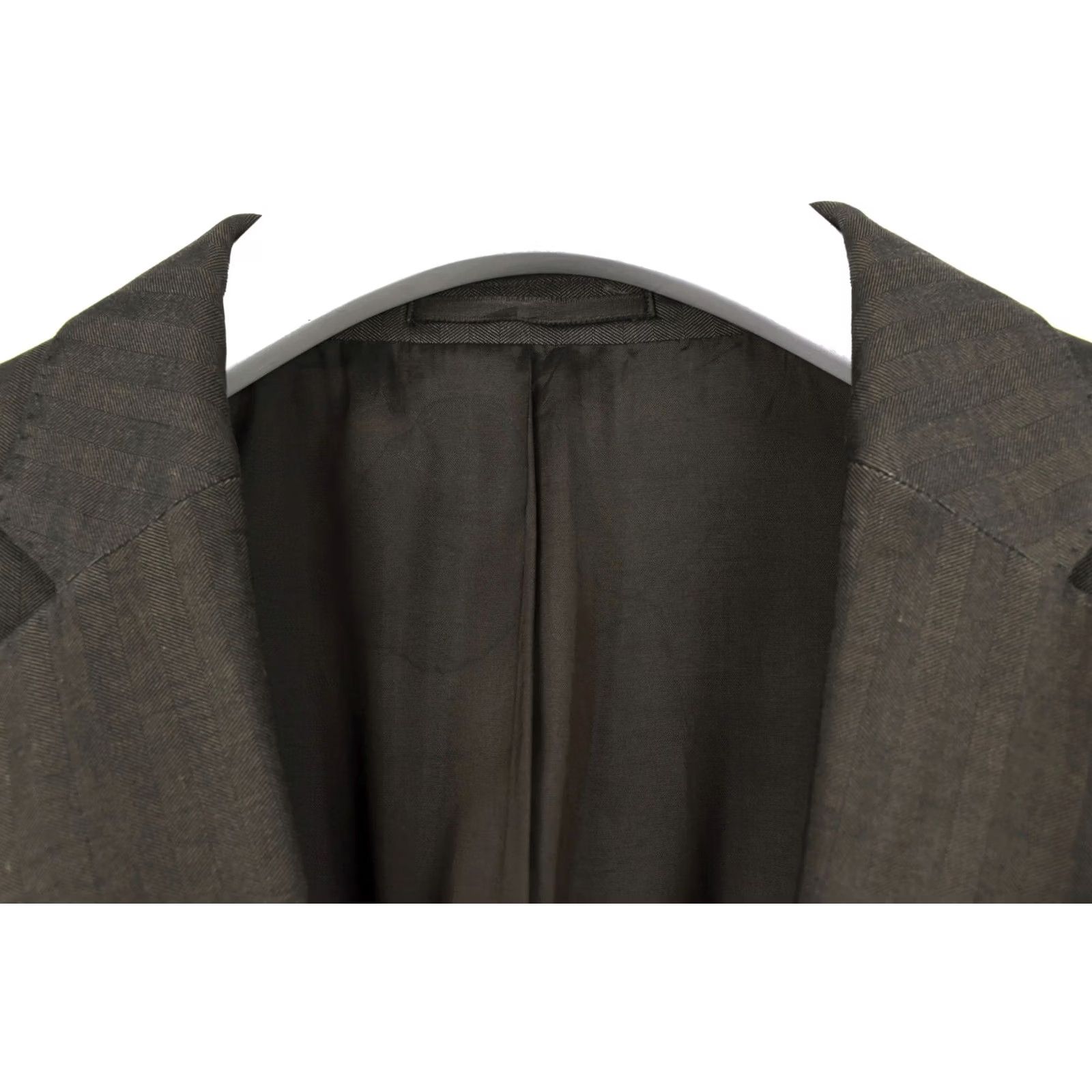 Hugo Boss HUGO BOSS The Jam Blazer Mens US 42R Lined Notch Lapel Single Breasted Button Blazer Pinstripe Brown Jacket Size 42R - 5 Thumbnail
