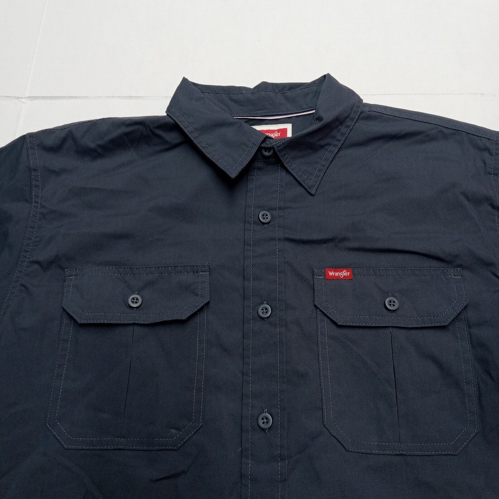 Wrangler Wrangler Shirt Men's L Large Gray Relaxed Fit Short Sleeve Size US L / EU 52-54 / 3 - 2 Thumbnail