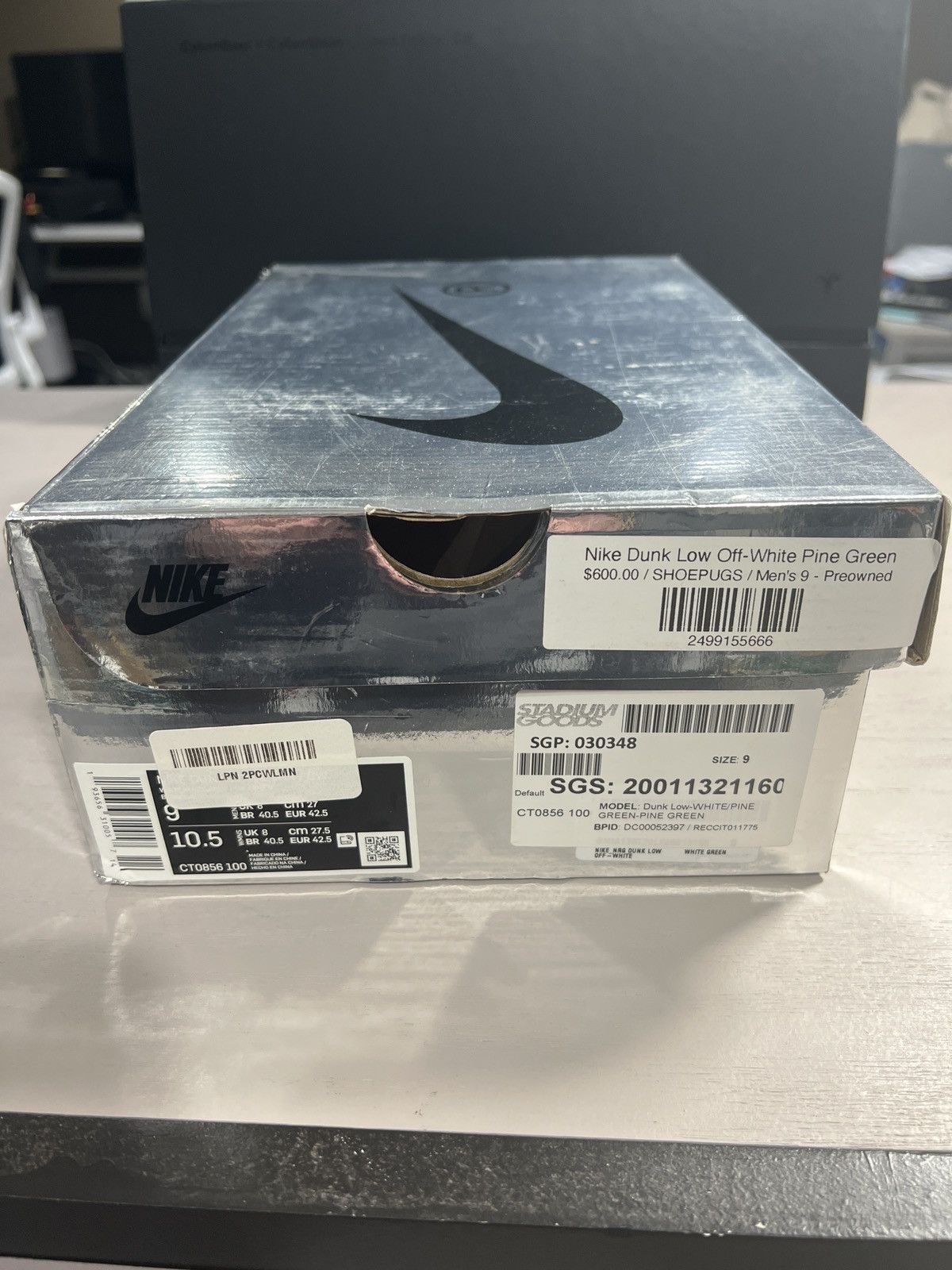 Nike × Off-White Nike Dunk Low Off White Pine Green Size US 9 / EU 42 - 8 Thumbnail