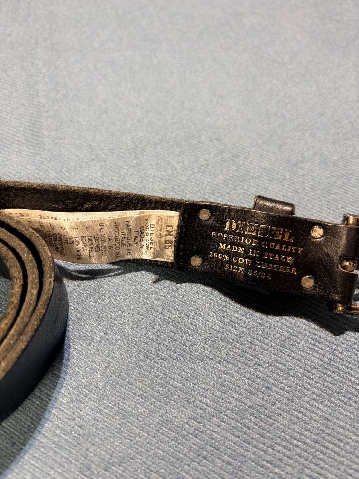 Diesel Y2K Diesel Engraved Logo Buckle Black Dip Brass Belts Size ONE SIZE - 6 Thumbnail