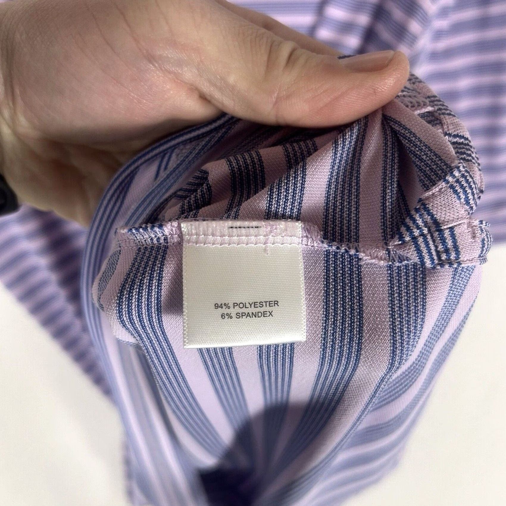 Peter Millar Peter Millar Golf Polo Shirt Mens XL Purple Striped Short Sleeve Polo Casual Performance Stretch Shirt Size US XL / EU 56 / 4 - 5 Thumbnail
