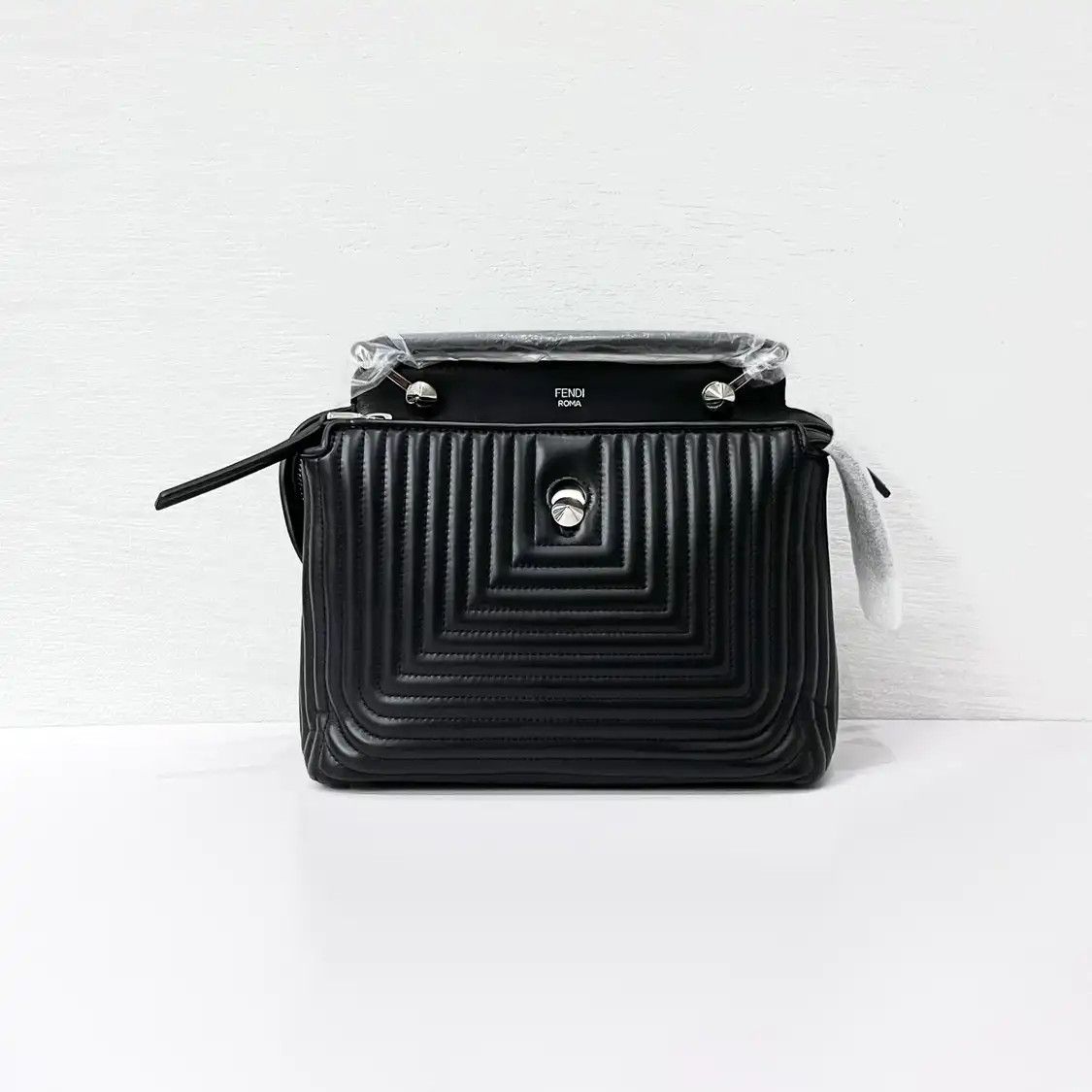 Fendi FENDI Dotcom black leather stud quilted shoulder bag Size ONE SIZE - 1 Thumbnail