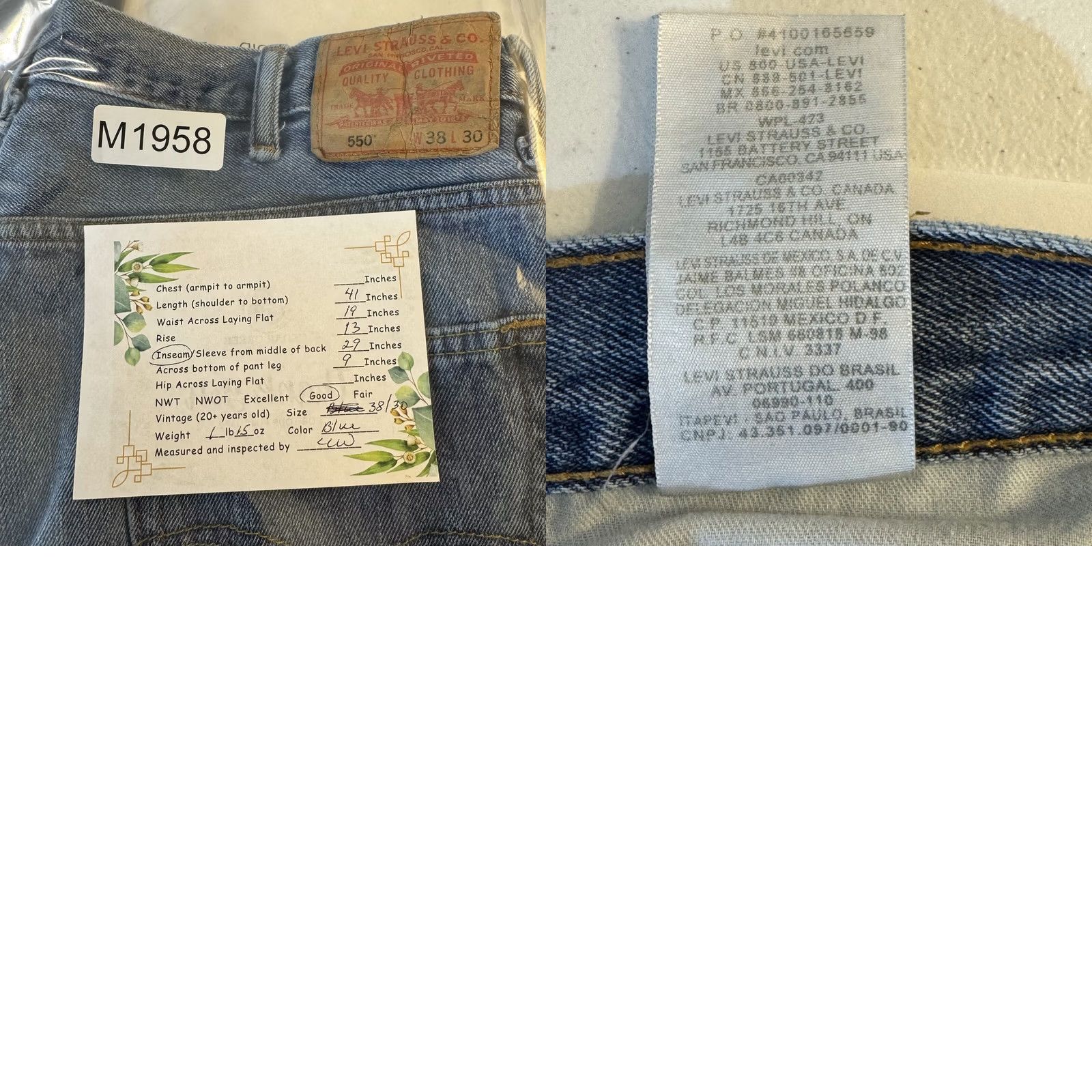 Levi's Levi’s 550 Relaxed Fit Jeans 38x30 Blue Denim Tapered Leg Zip Fly Mens Regular 550 jeans blue denim Size US 38 / EU 54 - 8 Thumbnail