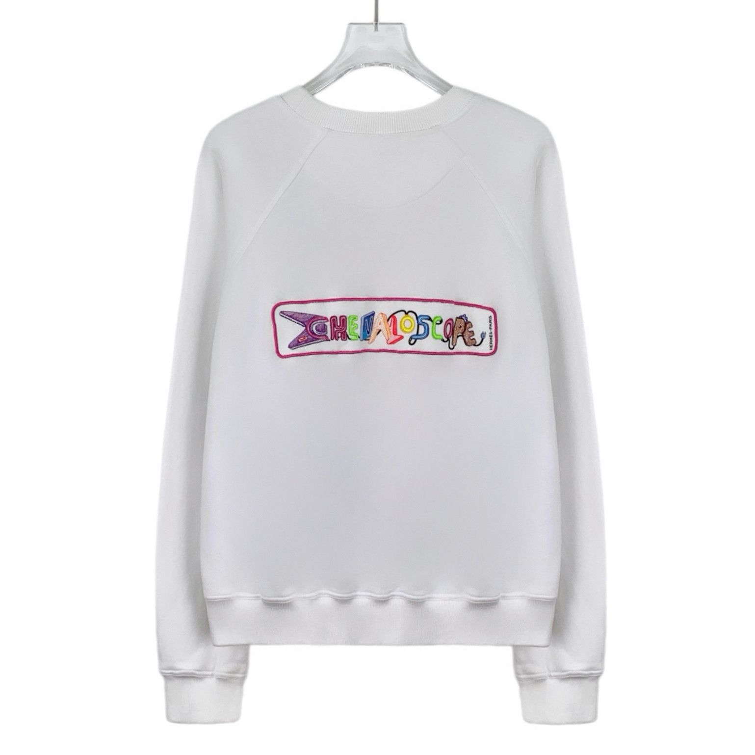 Hermes Hermès Logo Embroidered Sweatshirt White (38) Size XS / US 0-2 / IT 36-38 - 2 Thumbnail