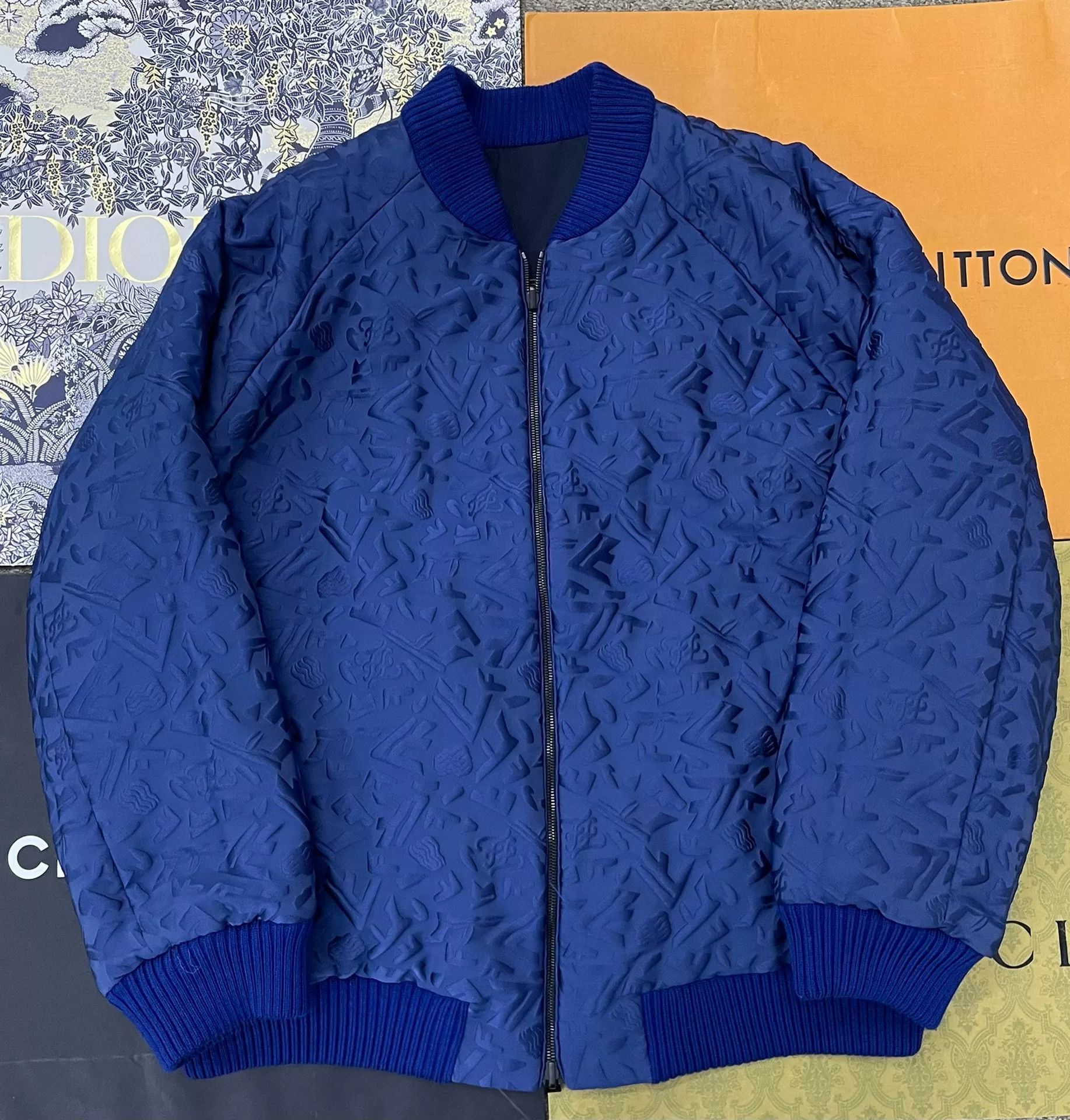 Fendi Fendi Blue Reversible Cotton Coat Size US L / EU 52-54 / 3 - 1 Thumbnail