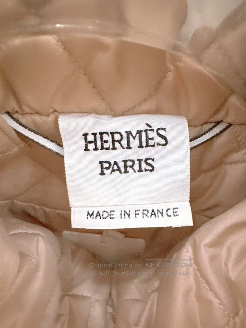 Hermes Hermes Khaki diamond-patterned cotton coat Size XS / US 0-2 / IT 36-38 - 3 Thumbnail