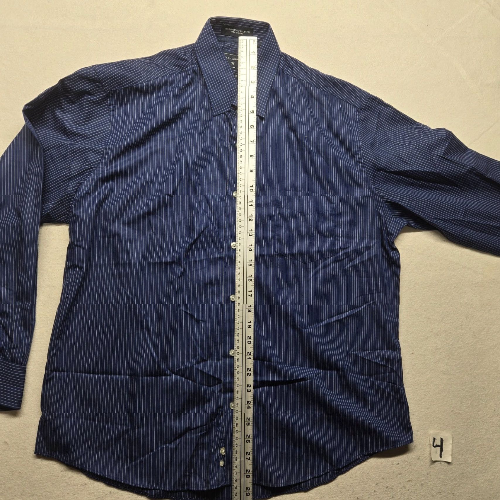 Vintage Saddlebred Shirt Button-Up Mens 16 Blue Striped Slim Fit Long Sleeve Casual Button-Down Collared 16.5 Size US L / EU 52-54 / 3 - 7 Thumbnail