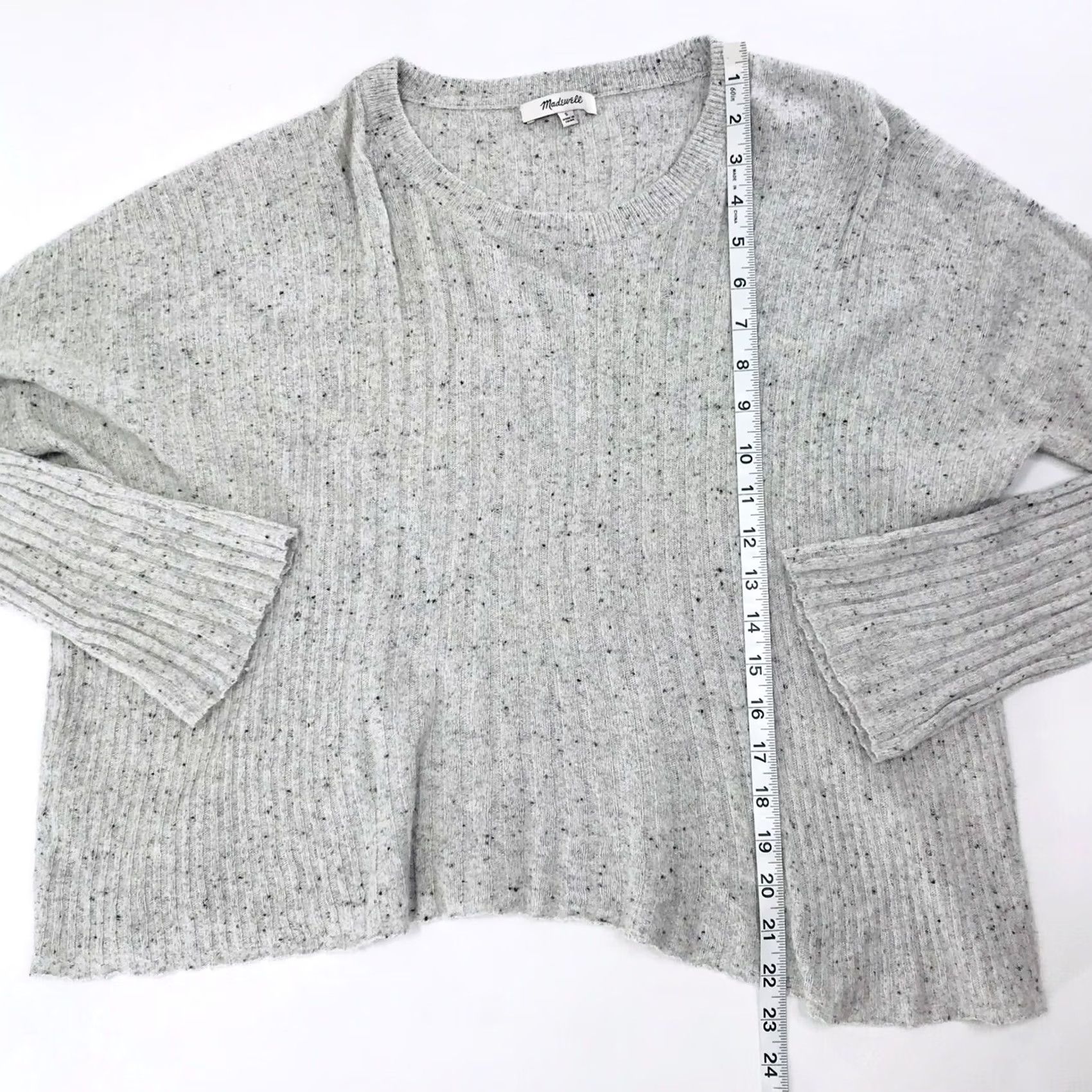 Madewell Madewell Relaxed Crewneck Speckled Gray Alpaca Knit Long Sleeve Ribbed Lightweight Pullover Womens Size S Size S / US 4 / IT 40 - 5 Thumbnail