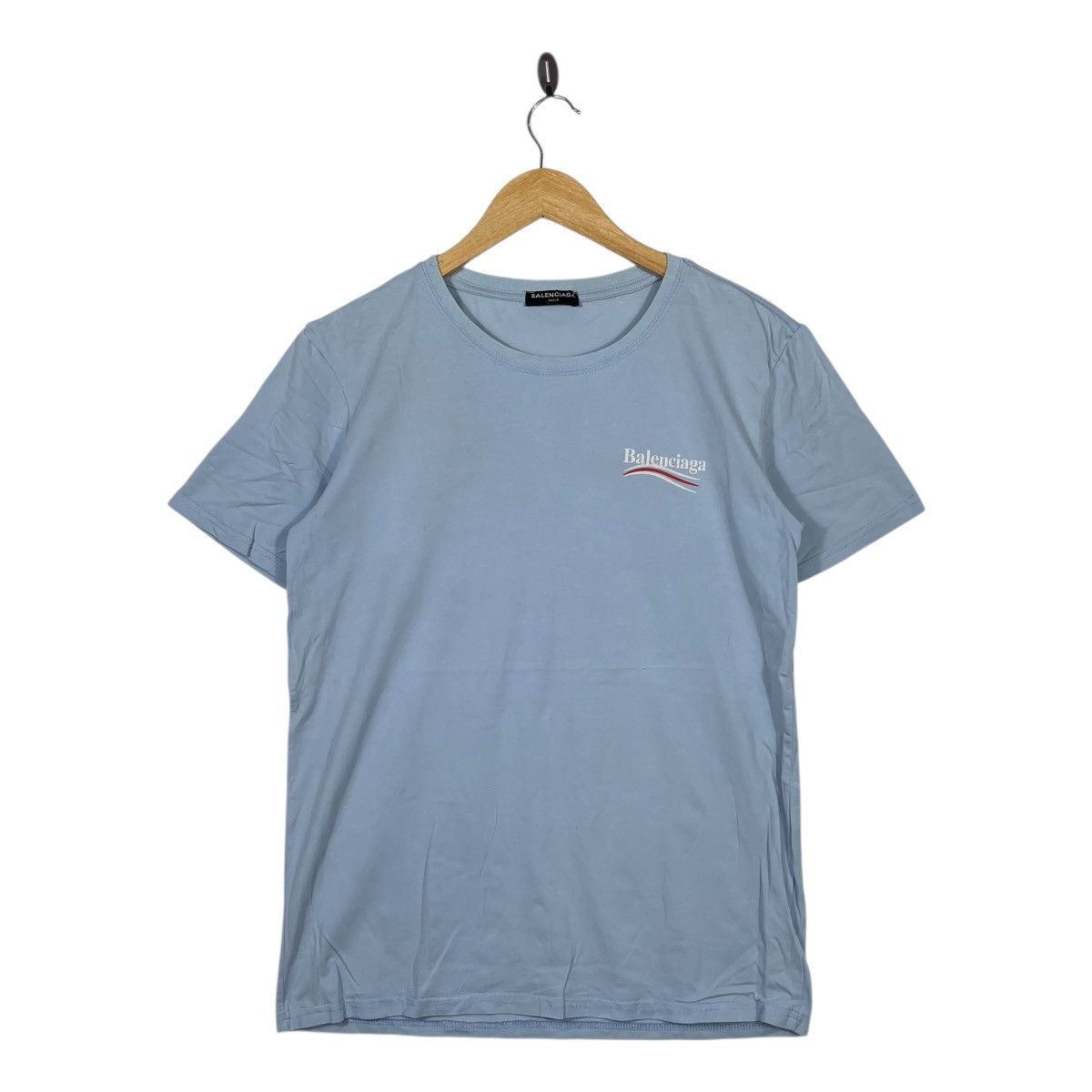 Balenciaga Balenciaga Paris Logo T-Shirt Blue Small Logo Back Print Size US M / EU 48-50 / 2 - 1 Thumbnail