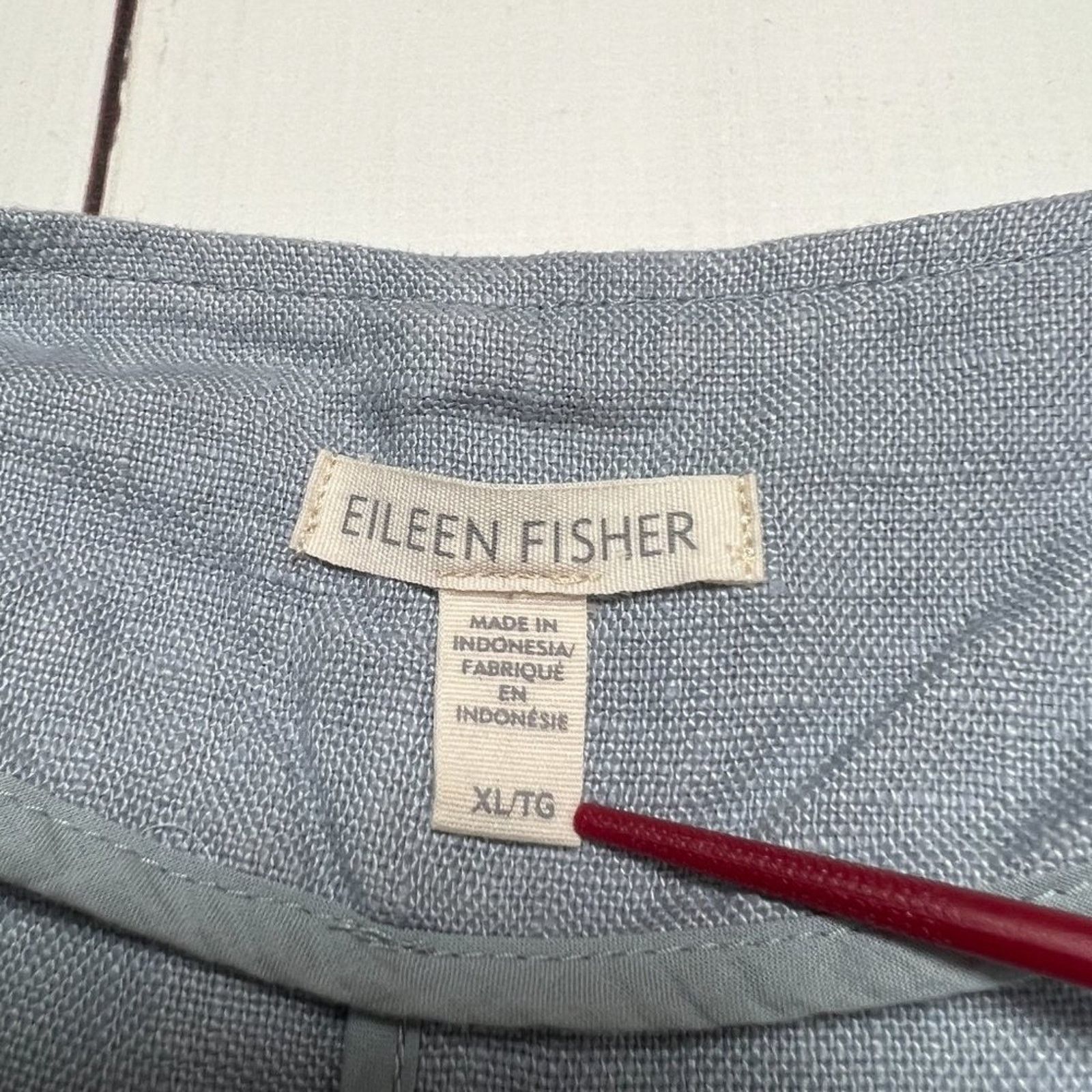 Eileen Fisher Eileen Fisher Organic Linen Blue Boxy Open Jacket Size XL Size XL / US 12-14 / IT 48-50 - 3 Thumbnail