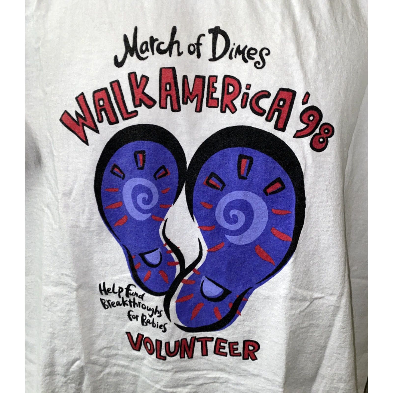 Dime Waltco T-Shirt Men Solid Short Sleeve White March Of Dimes Volunteer Size Large Size US L / EU 52-54 / 3 - 2 Thumbnail