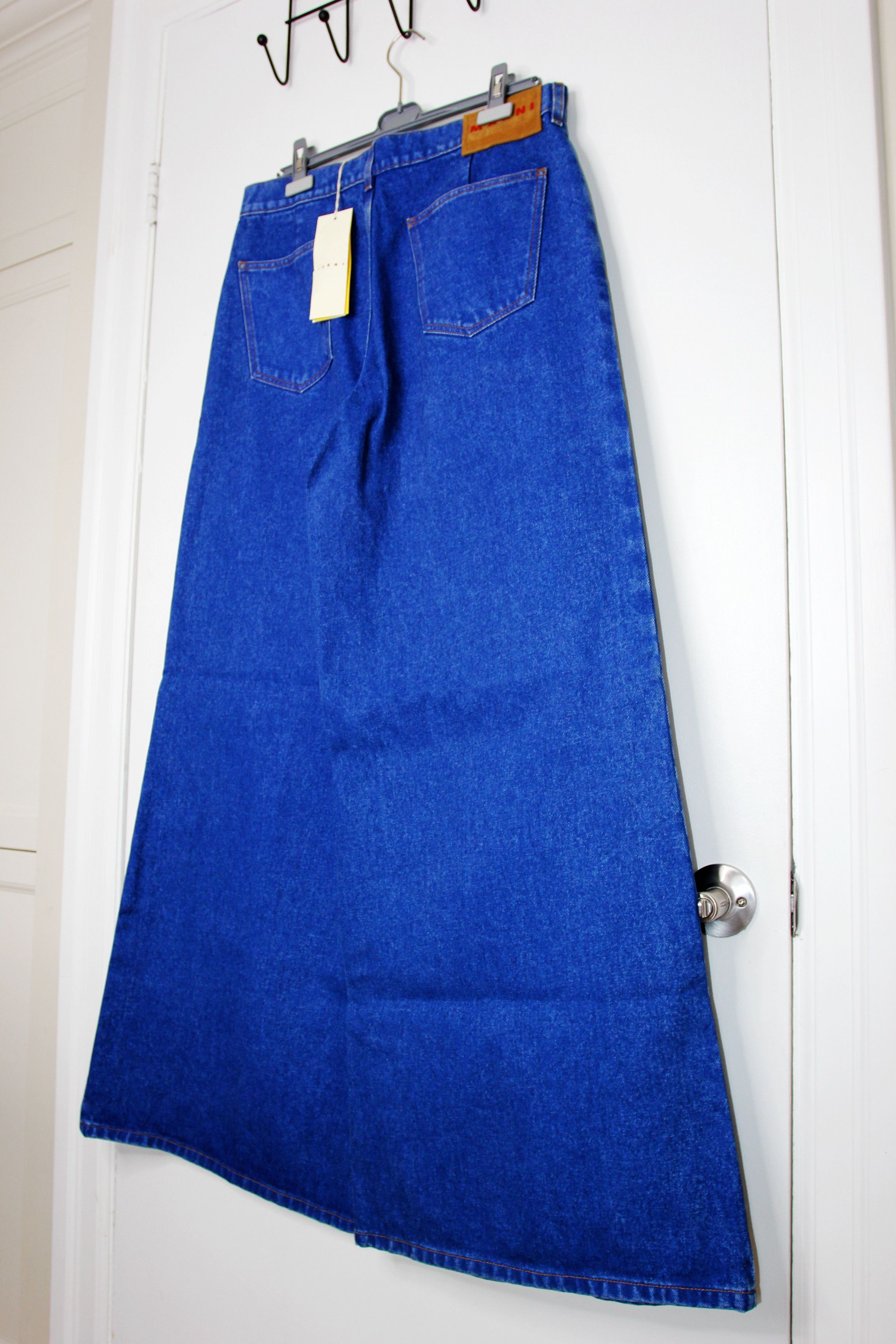 BNWT AW24 MARNI BLEACHED COATED WIDE LEG DENIM JEANS 48