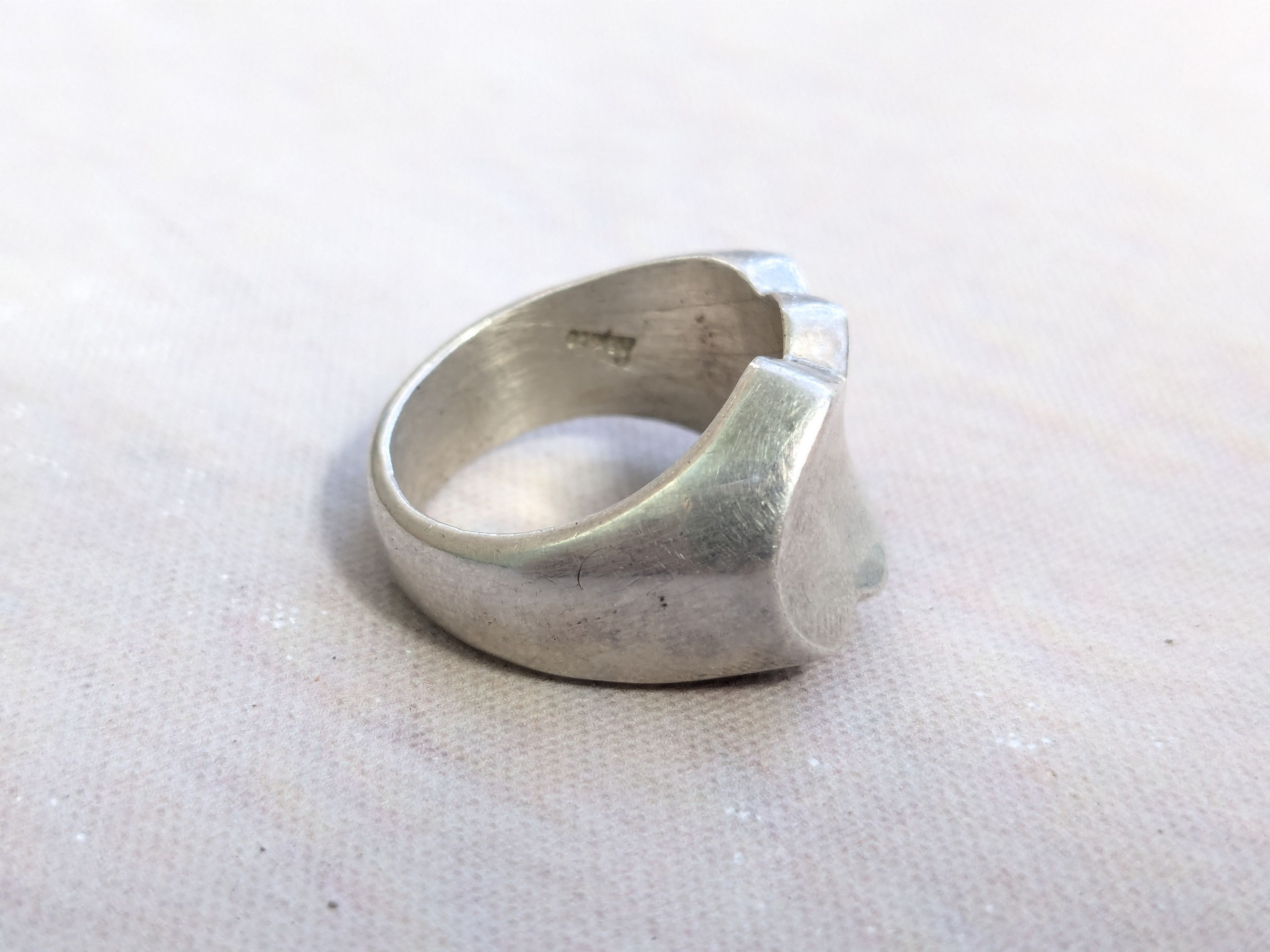 Jewelry Vintage Sterling Silver Ring Hearts 7.75 Taxco Mexico Size ONE SIZE - 5 Thumbnail