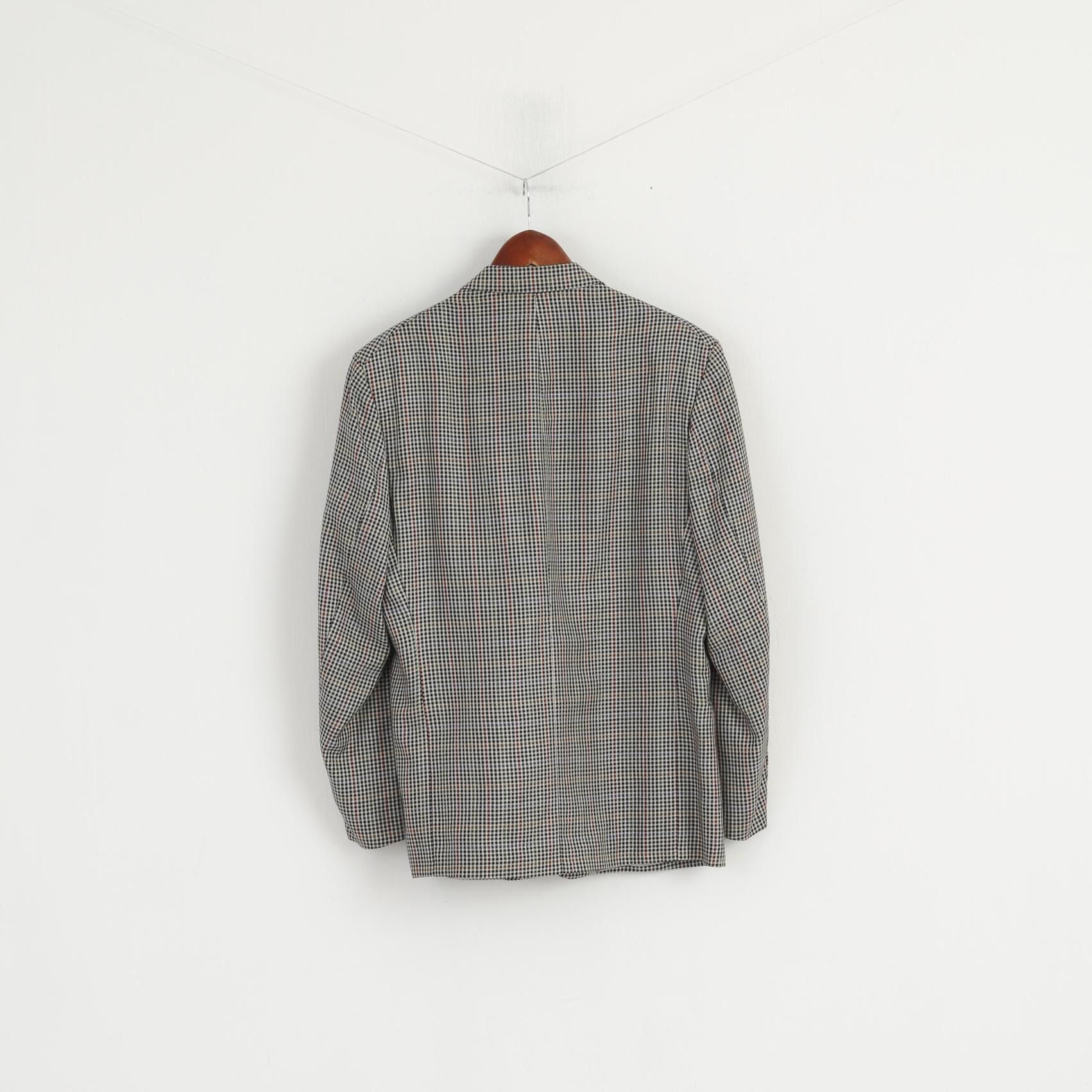 Vintage Falbe Dormeuil Men 38 Blazer Wool Houndstooth 7309 Size 38R - 7 Thumbnail