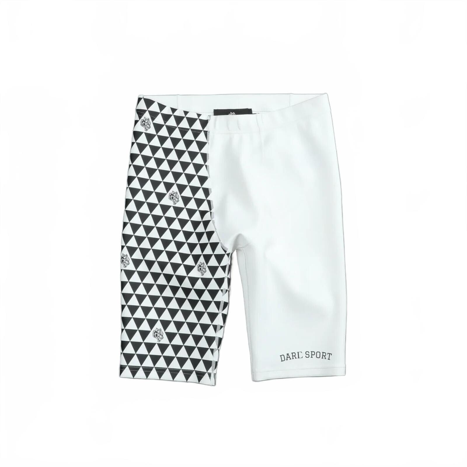 Darc Sport Darc Sport Women's Cream and Black Geometric Spandex Shorts Size 32" / US 10 / IT 46 - 1 Thumbnail