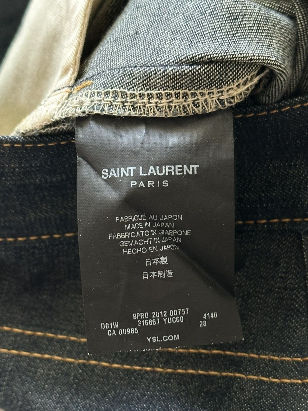 Saint Laurent Paris SAINT LAURENT Hedi Slimane SS 2013 D01 Raw Blue Denim Jeans Size US 28 / EU 44 - 12 Thumbnail