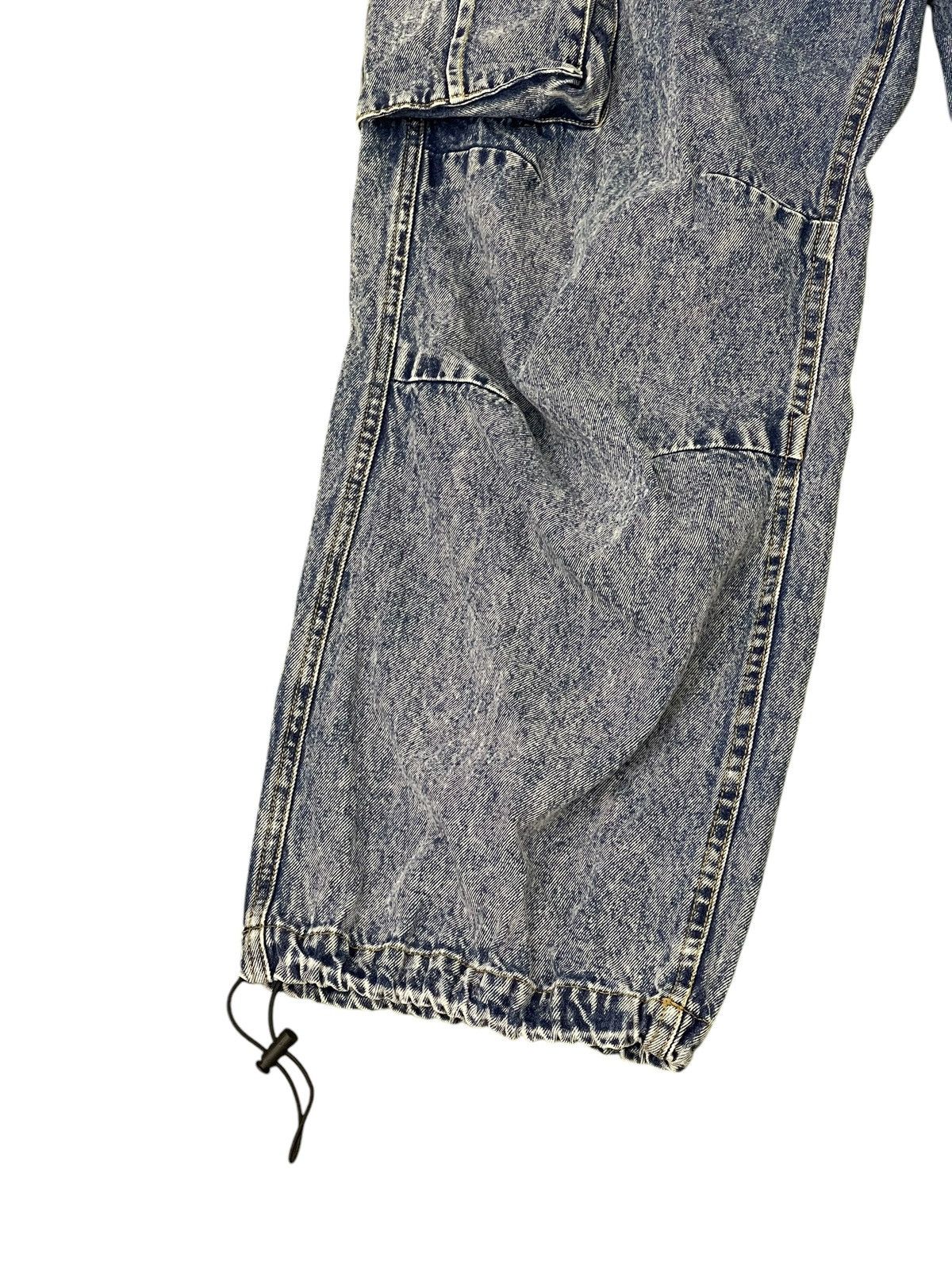 Japanese Brand Wide Cargo Jeans Jungle Storm Faded Blue 1🟦0 Size US 33 - 2 Thumbnail