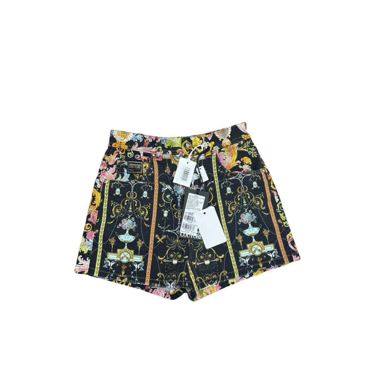 Versace VERSACE Floral Denim Shorts Size 27" / US 4 / IT 40 - 1 Thumbnail