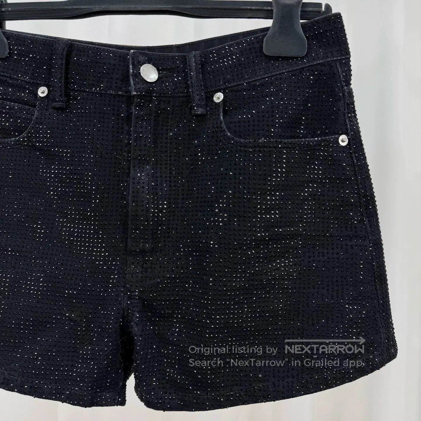 Alexander Wang Alexander Wang Diamond Leather Patch Denim Shorts. Size 27" / US 4 / IT 40 - 3 Thumbnail