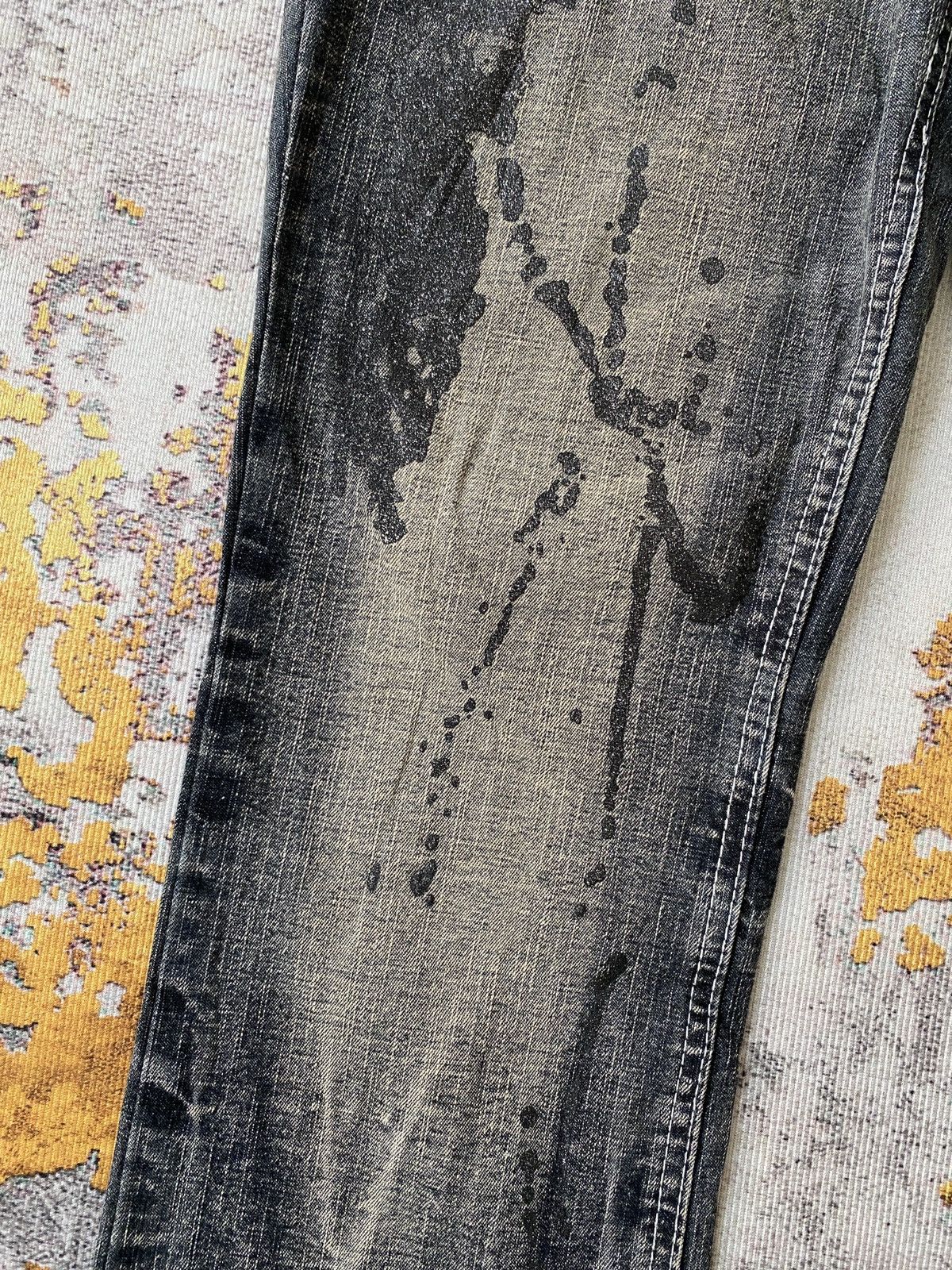 Japanese Brand Black Baccara Distressed Claws Mark Design Flare Denim Size US 32 / EU 48 - 8 Thumbnail