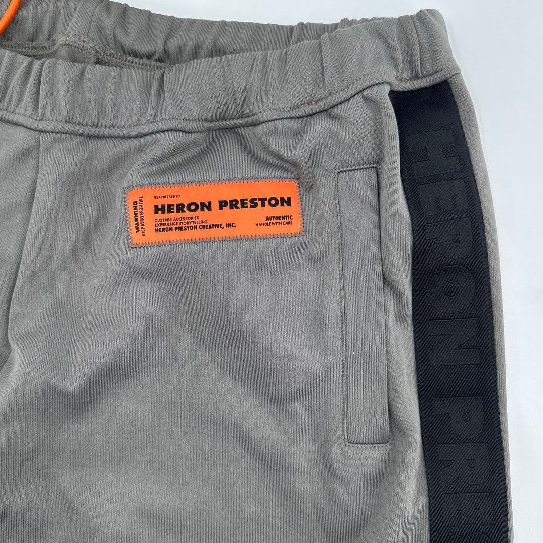 Heron Preston Heron Preston Men's Gray/Black Logo-Patch Track Shorts S L Size US 36 / EU 52 - 9 Thumbnail