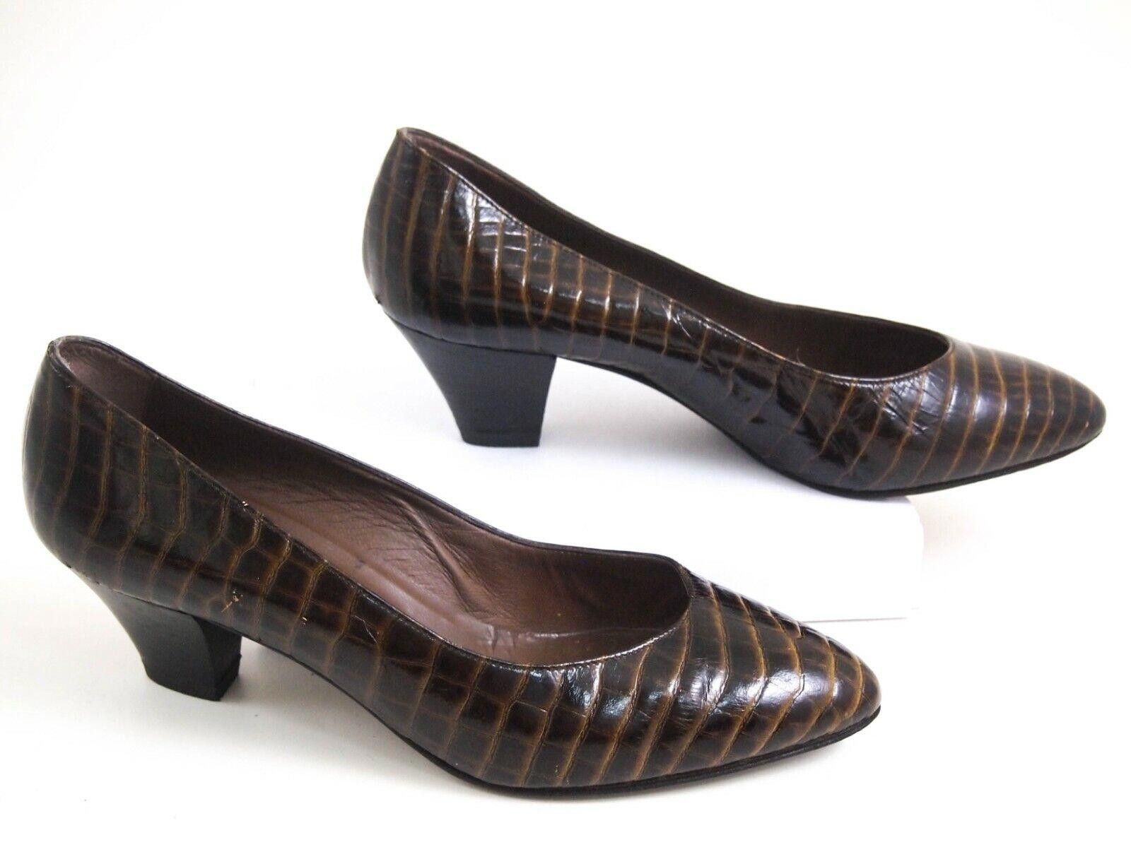 Prada Prada Croc Heels Pumps Brown Womens Size US 7 EU 37 Size US 7 / IT 37 - 3 Thumbnail