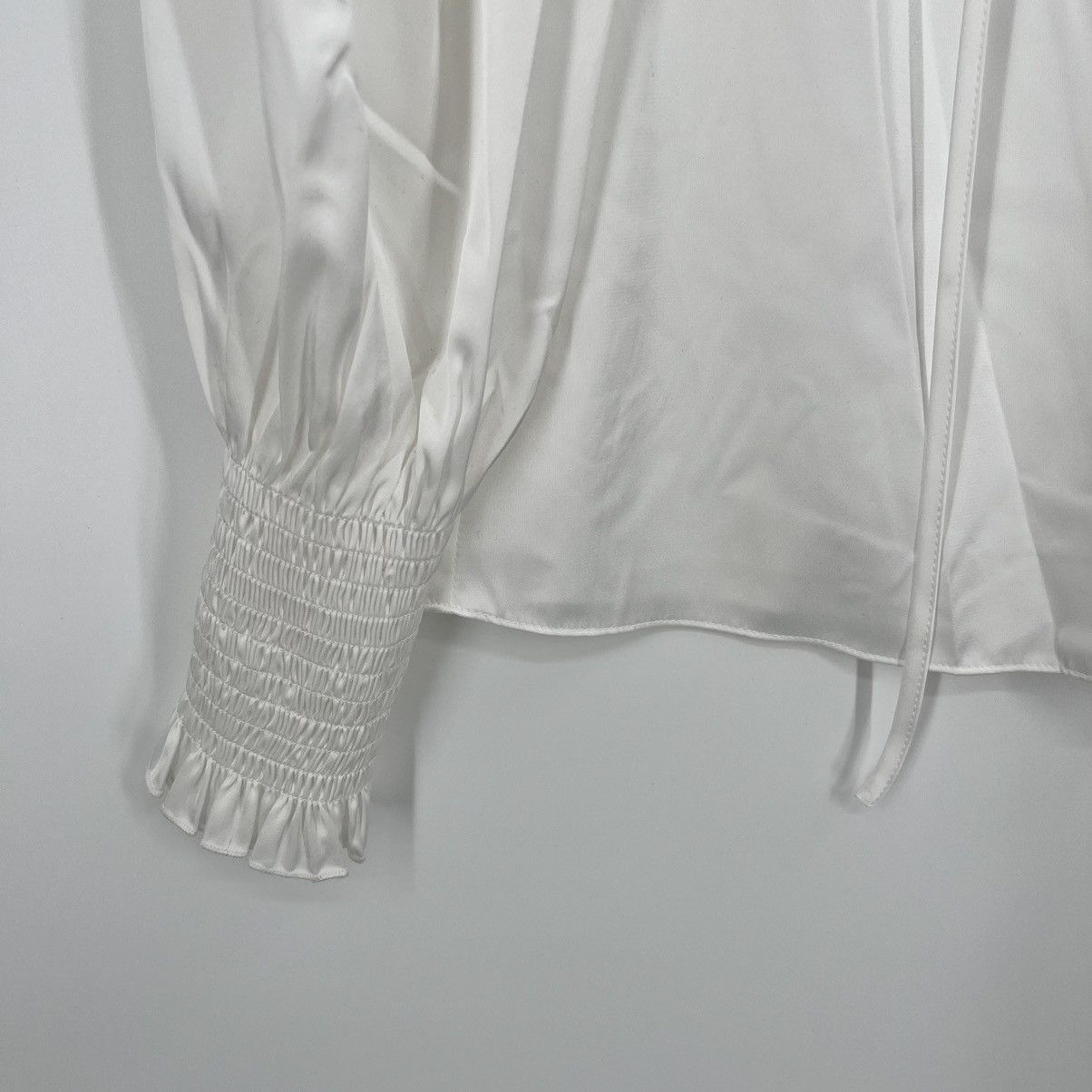 Rebecca Taylor NWT Rebecca Taylor Tie Front Blouse Top Milk White Long Size XS / US 0-2 / IT 36-38 - 9 Thumbnail