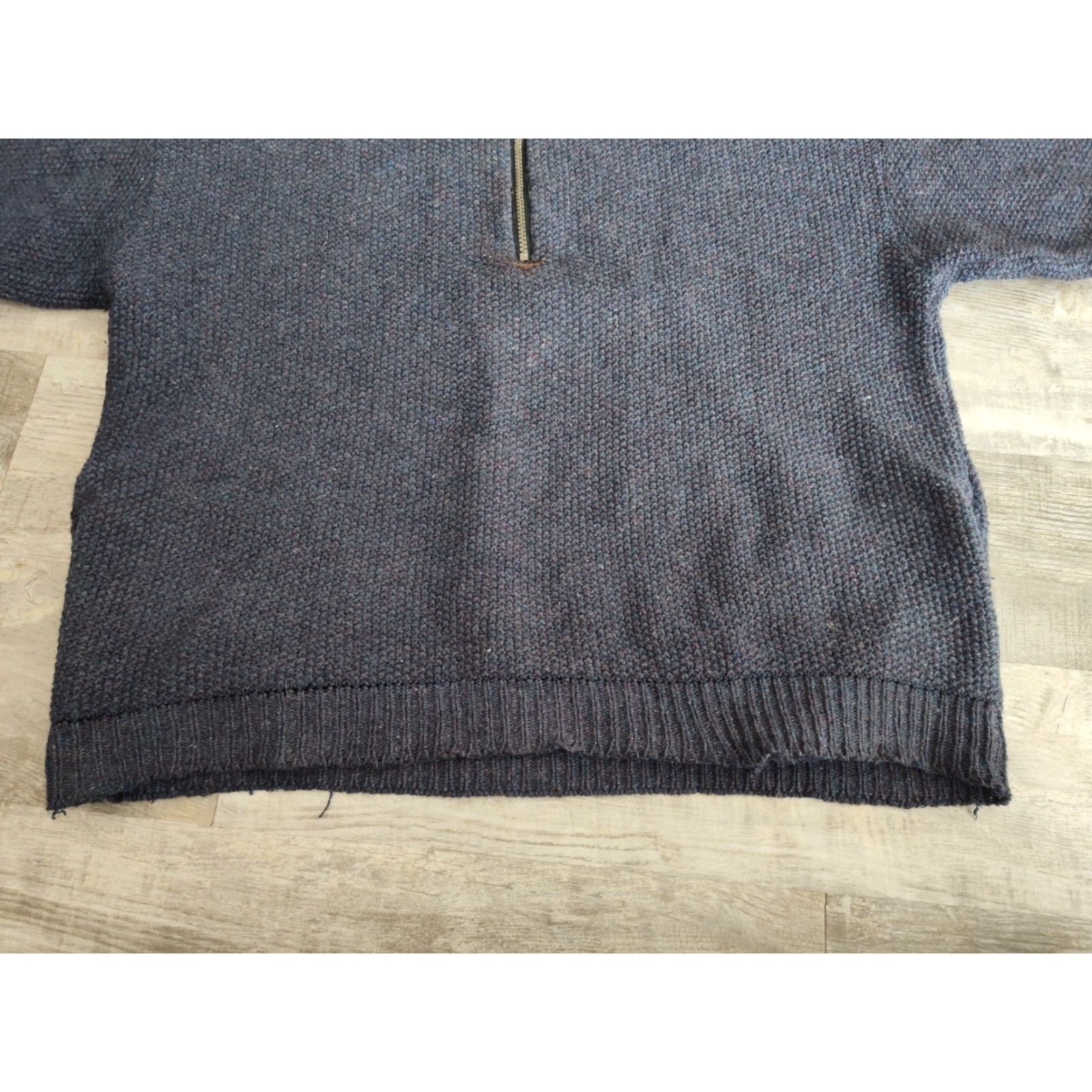 Vintage VINTAGE Early Winters Mens Wool Sweater 1/4 Zip Pullover Long Sleeve Navy Blue Winter Casual Size US L / EU 52-54 / 3 - 5 Thumbnail