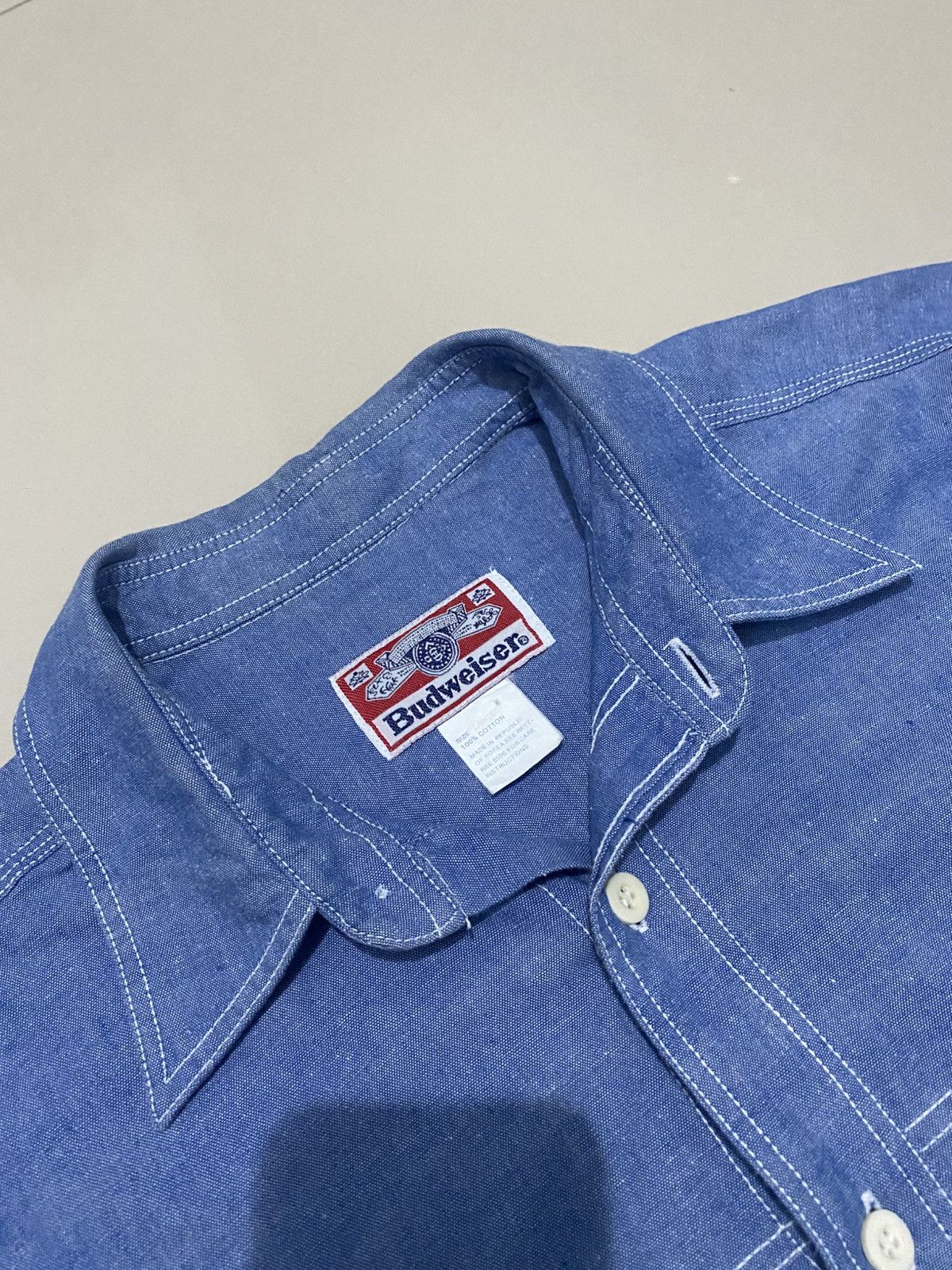 Budweiser Budweiser Denim Small Logo Shirt Button Size US XL / EU 56 / 4 - 6 Thumbnail