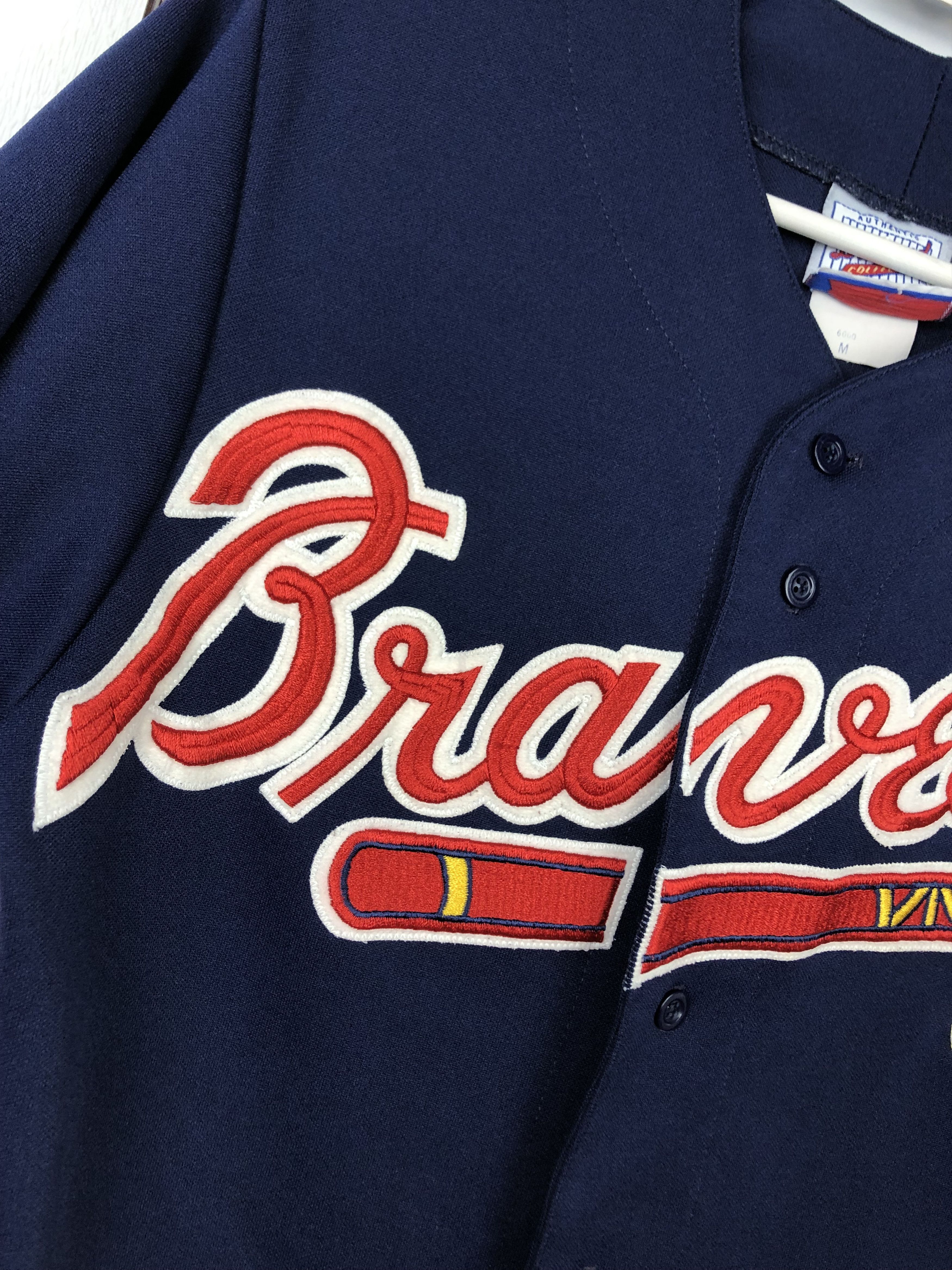 Majestic Vintage Majestic Atlanta Braves Blue Pinstripe Jersey Shirt Size US M / EU 48-50 / 2 - 4 Thumbnail