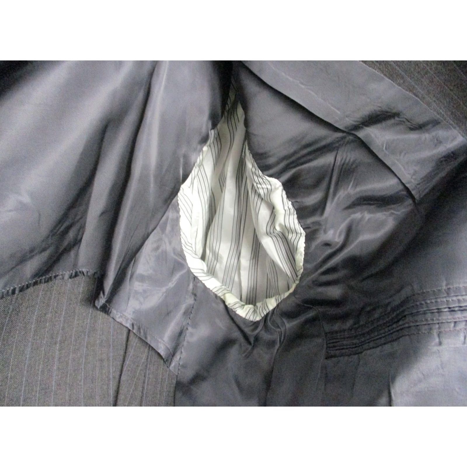 Brooks Brothers Brooks Brothers Jacket Mens 46 Brown Suit 46R Pinstripe Blend Wool USA Size 46R - 6 Thumbnail