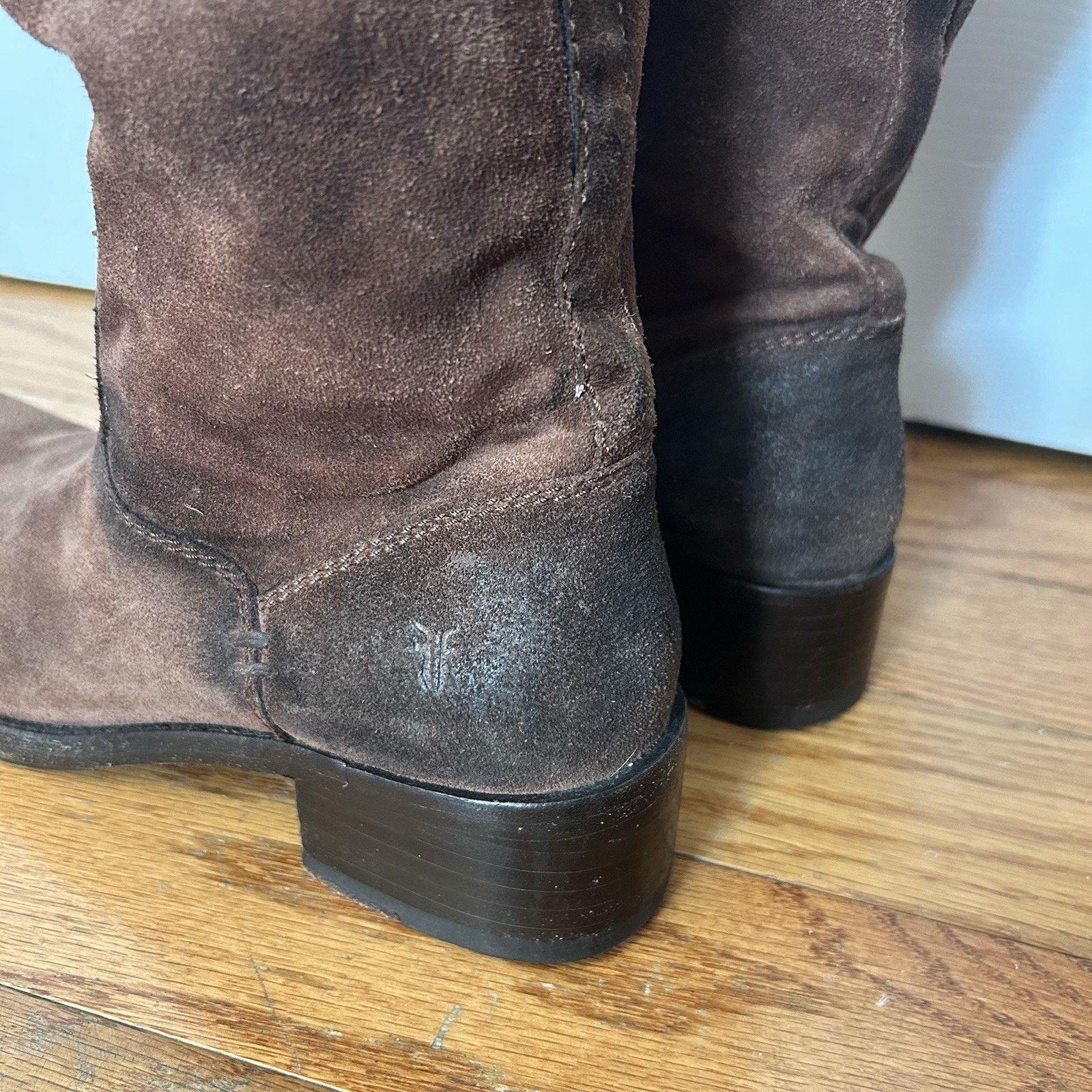 Frye Elena Pull On Distressed Suede Tall Riding Boots Size 9 B Size US 9 / IT 39 - 4 Thumbnail