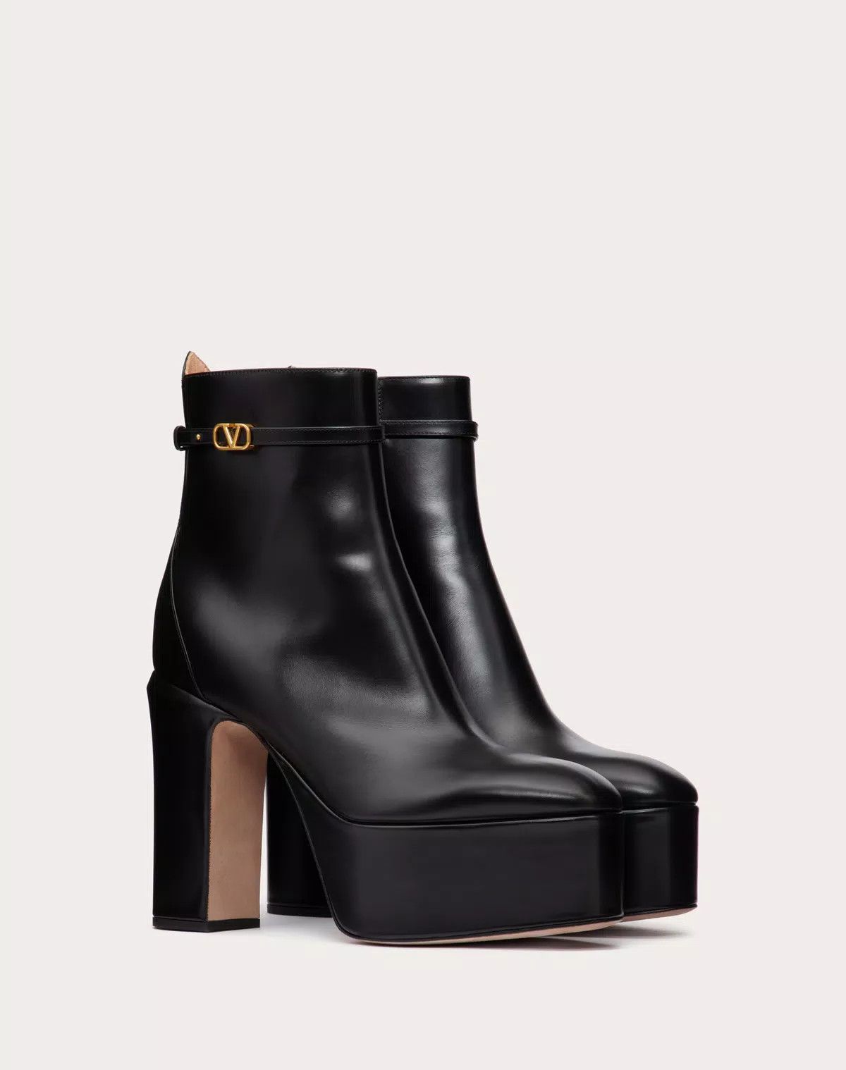 Valentino o1s1wg110426 Tan-Go Platform Ankle Boots in Calfskin 120mm Size US 8 / IT 38 - 2 Thumbnail