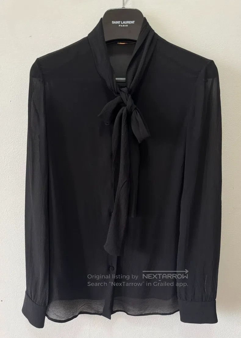 Saint Laurent Paris Saint Laurent Paris Mulberry Silk Black Warrior Bow Tie Sh Size XS / US 0-2 / IT 36-38 - 1 Thumbnail