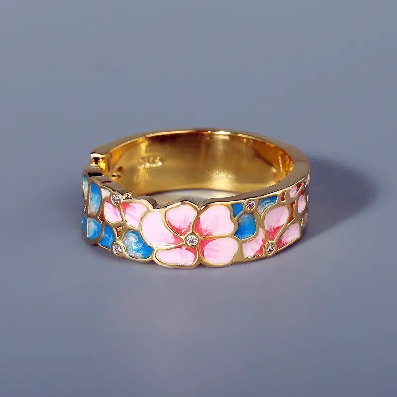 Japanese Brand × Jewelry Colorfull Flower Enamel Craft Ring Size ONE SIZE - 2 Thumbnail
