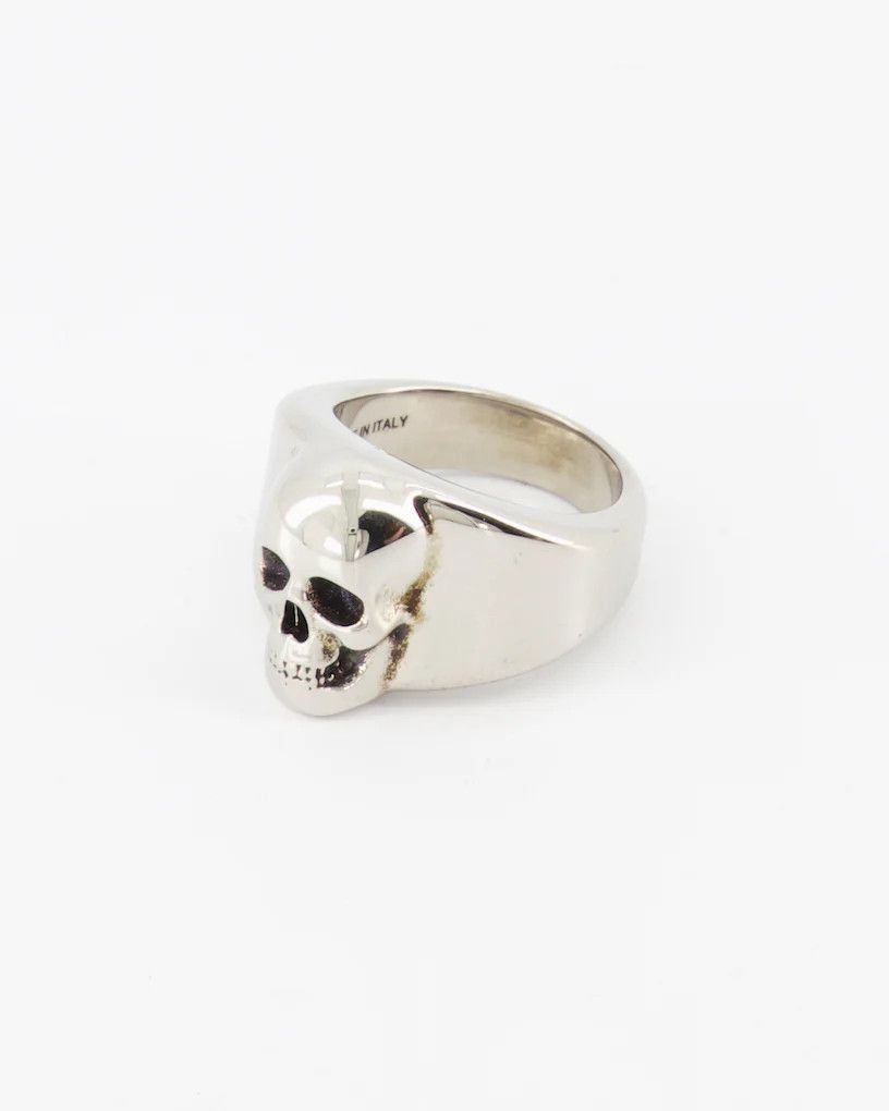 Alexander McQueen ALEXANDER MCQUEEN silver tone brass skull ring 9 19 q Size ONE SIZE - 1 Thumbnail