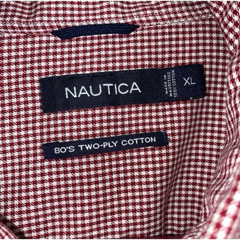 Nautica Nautica men XL 100% 80’s 2 ply cotton red & white checkered Size US XL / EU 56 / 4 - 6 Thumbnail
