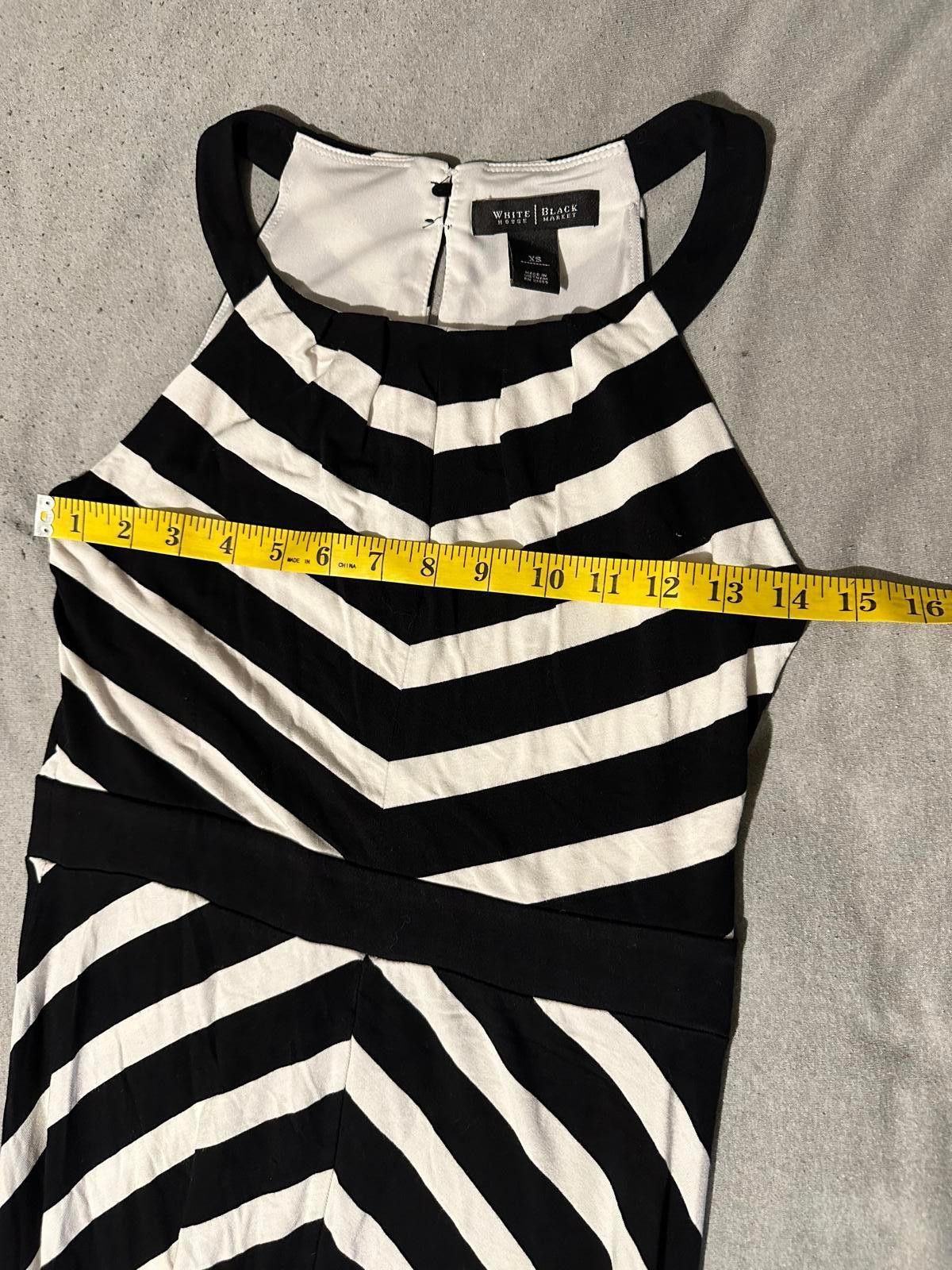 Designer Chic Black & White Striped Maxi Dress Size ONE SIZE - 9 Thumbnail