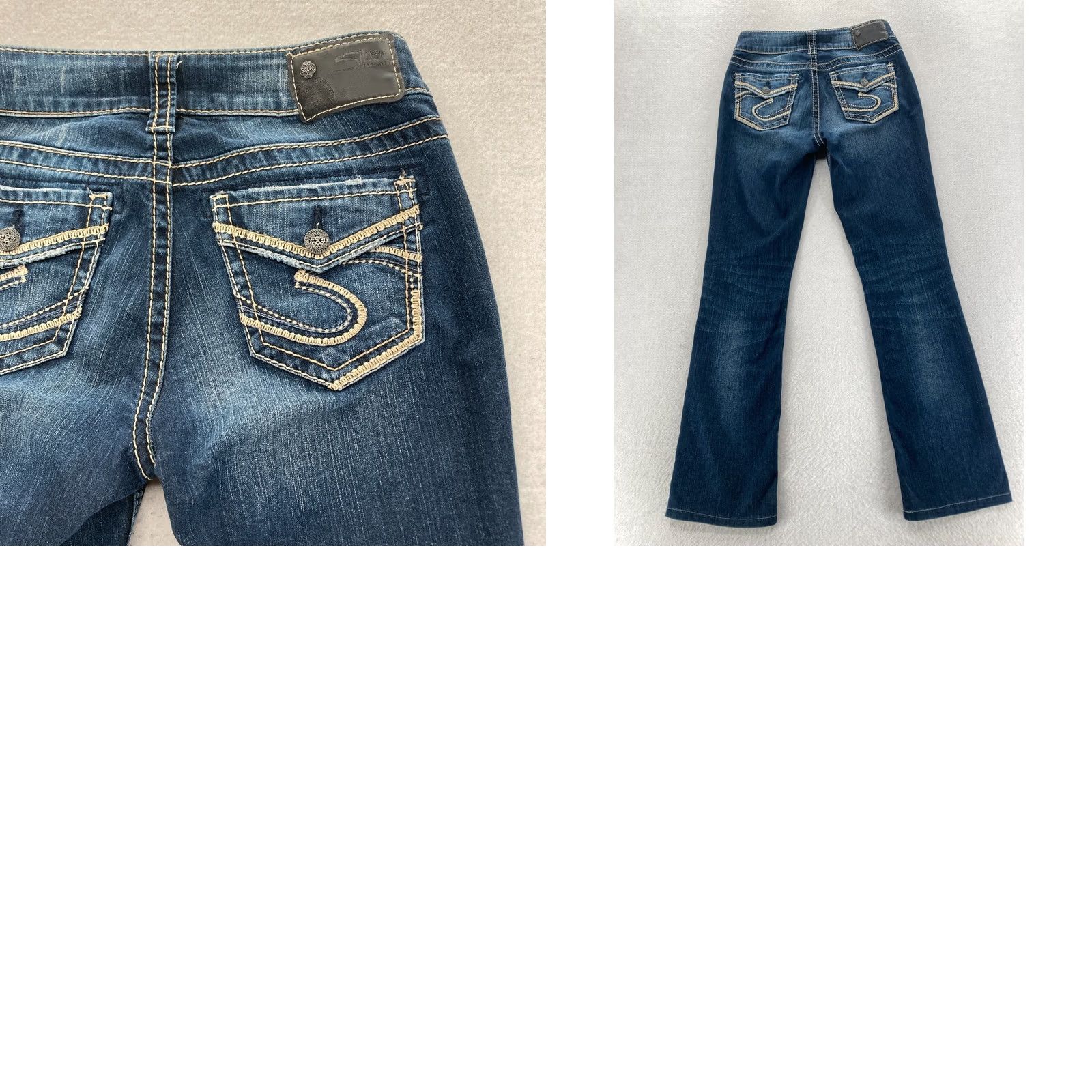 Silver Jeans Co. Silver Jeans Suki Slim Boot Women's 26x28 Dark Wash Blue Stretch Denim Bootcut Jeans Size 26" / US 2 / IT 38 - 9 Thumbnail