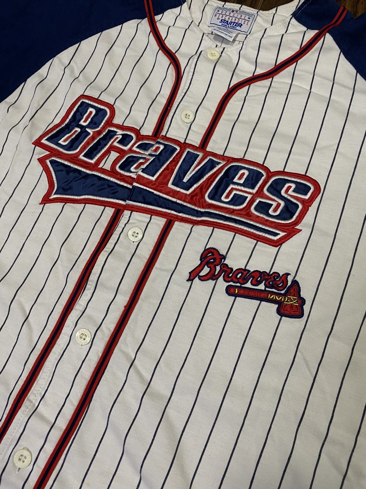 Starter Vintage Starter Atlanta Braves Baseball Jersey Size US M / EU 48-50 / 2 - 2 Thumbnail