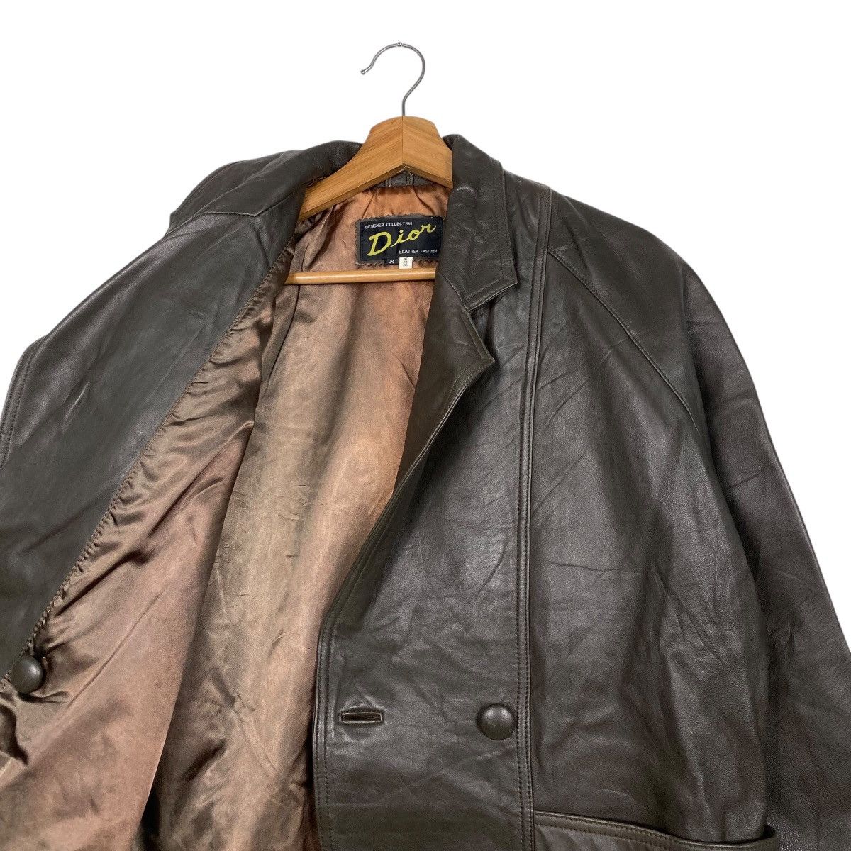 Leather Vintage leather overcoat double breasted Size US M / EU 48-50 / 2 - 10 Thumbnail