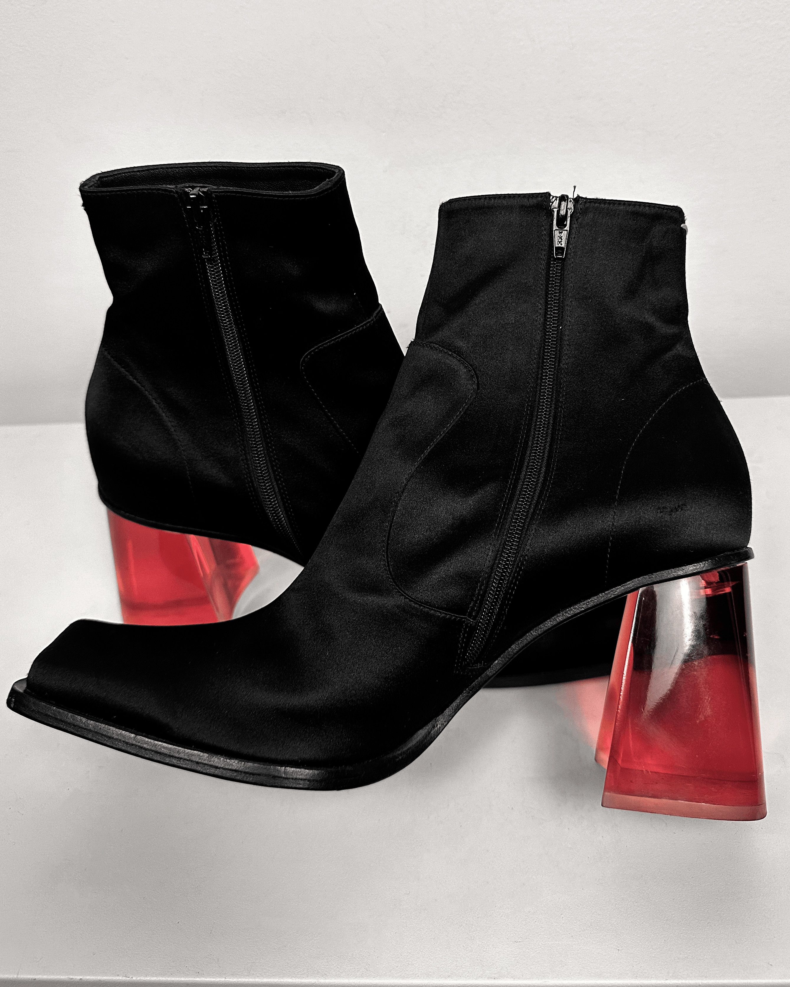 Maison Margiela Maison Margiela Red Glass Heel Satin Boots Size US 7.5 / EU 40-41 - 7 Thumbnail