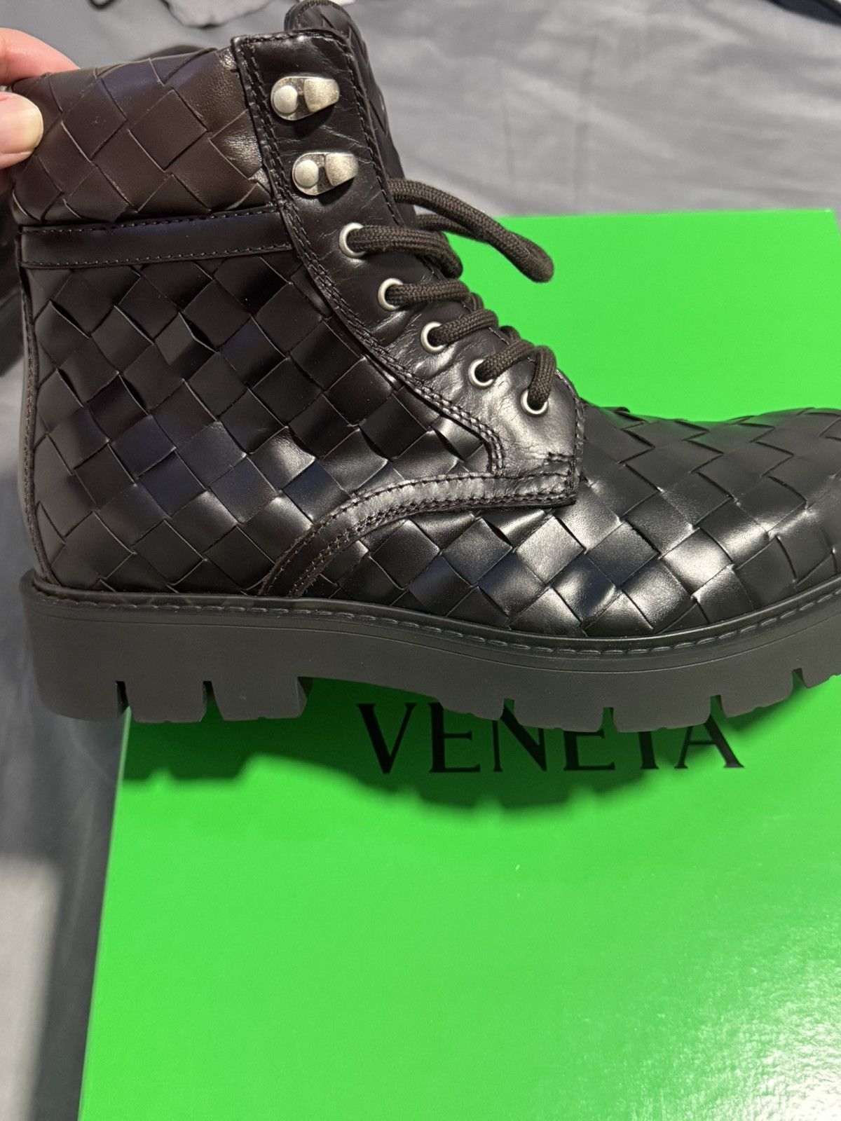 Bottega Veneta Bottega Veneta Fondant intrecciato lace up boot Size US 10 / EU 43 - 9 Thumbnail