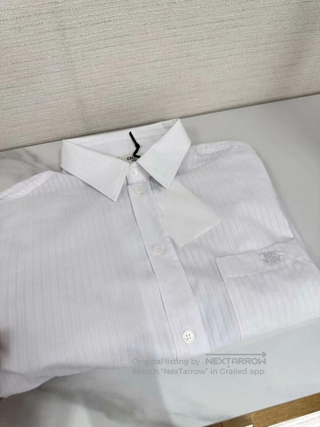 Saint Laurent Paris Celine White Striped Long. Size S / US 4 / IT 40 - 3 Thumbnail