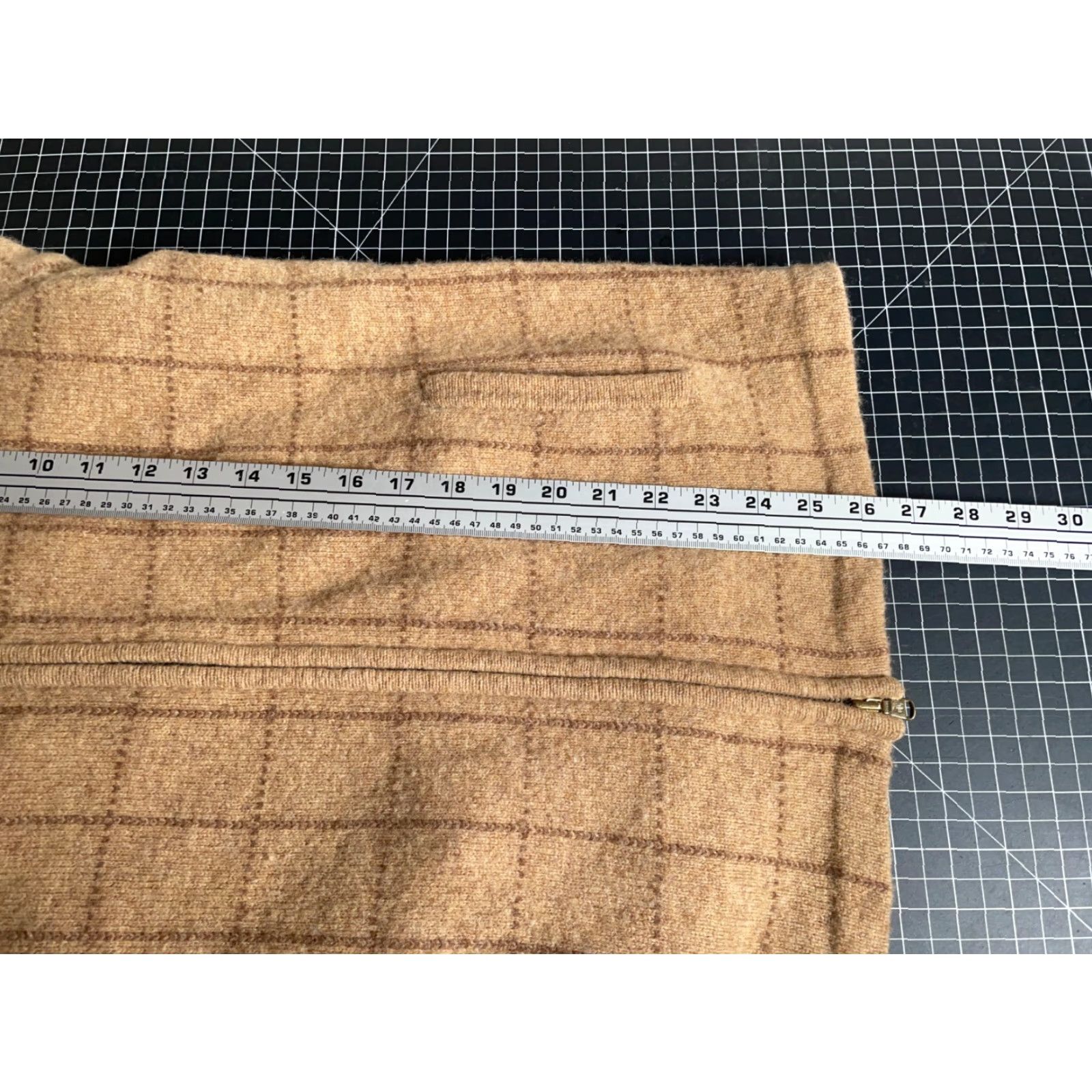 Ralph Lauren Lauren Ralph Lauren Wool Zip Sweater Cardigan Women's 1X Brown Check Pattern Mock Neck Full Zip Pockets 90s Preppy Wool Hand Wash Only Size XL / US 12-14 / IT 48-50 - 6 Thumbnail