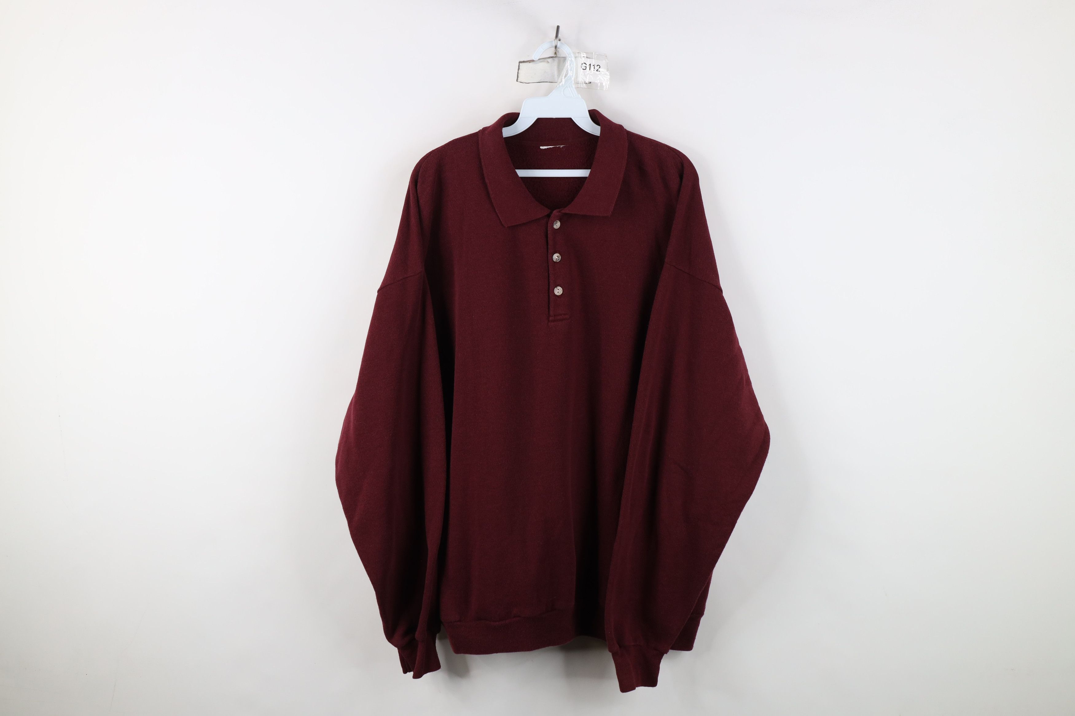 Vintage Vintage 90s Streetwear Collared Pullover Sweatshirt Red Size US XXL / EU 58 / 5 - 1 Thumbnail